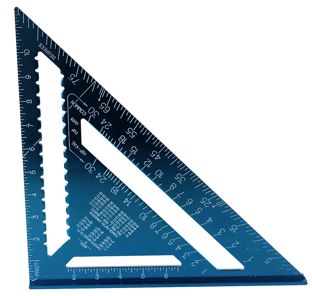 Vinkel 300 mm aluminium blå eloksert