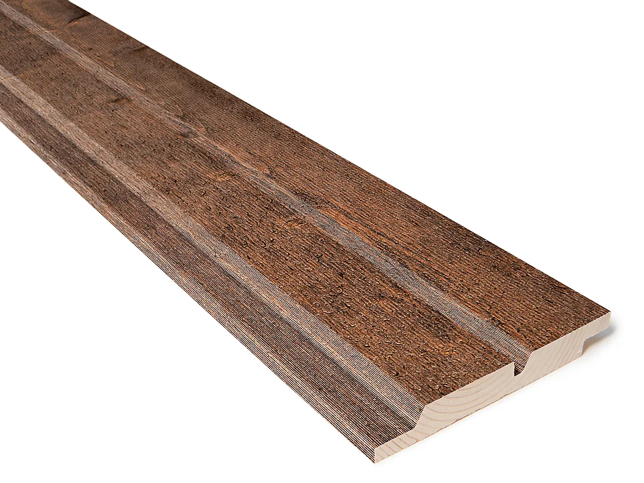 Gran 19x148  spor edelbrun varm kledning dobbelfals med spor