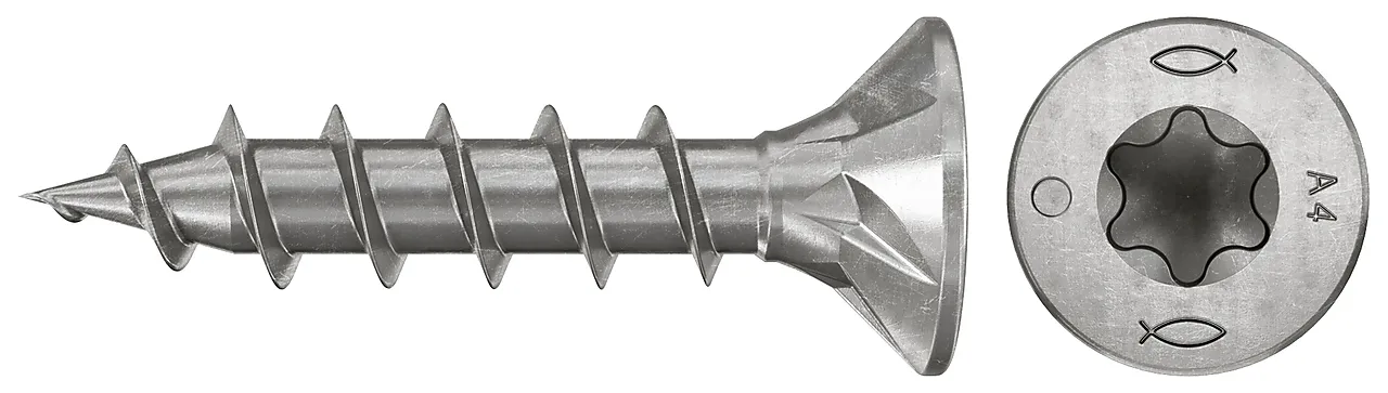 Treskrue syrefast A4 senkhode TX 4x30 mm 200 stk Treskrue syrefast A4 senkhode TX 4x30 mm 200 stk