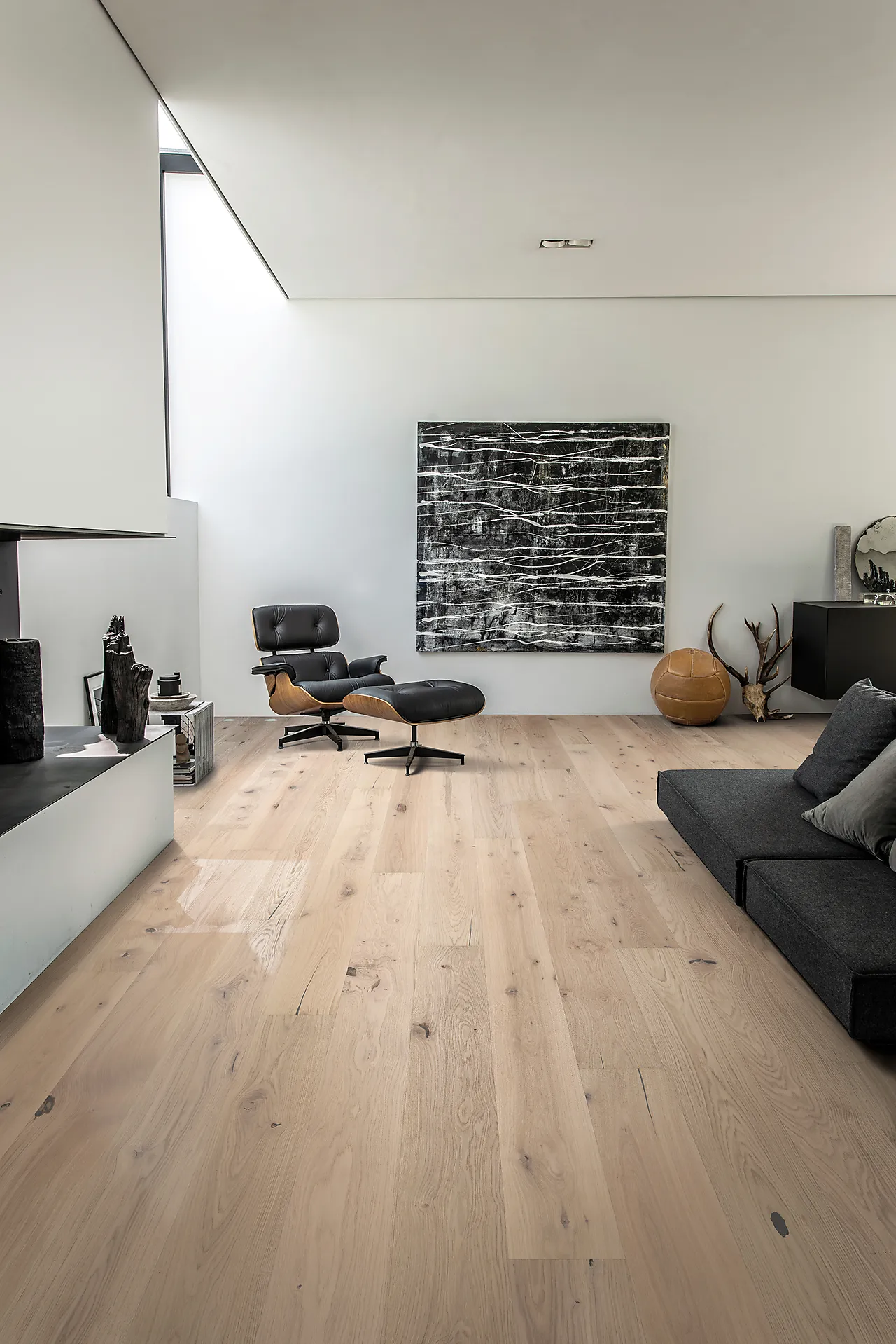 Parkett 15 eik aurora 1 stav m.fas børstet hvit ultramatt