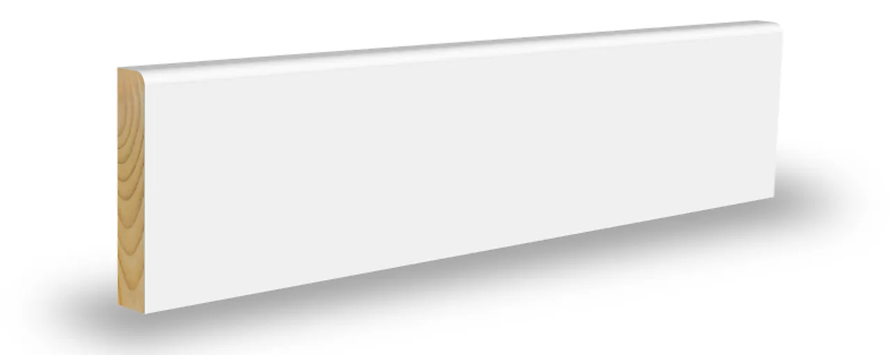 Feielist furu rund hvit bomull S0502-Y 8x15x2700 mm