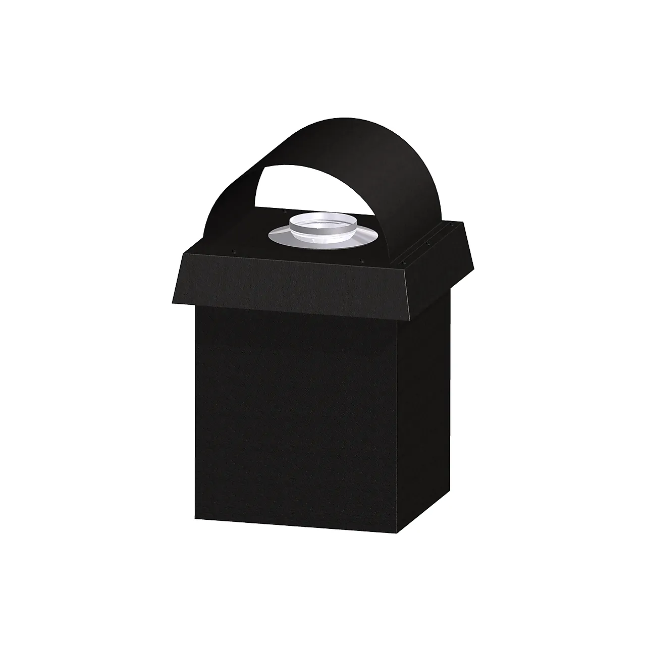 Teleskopdel ø150 410x450mm teglrød med tak og regnbeskyttelse