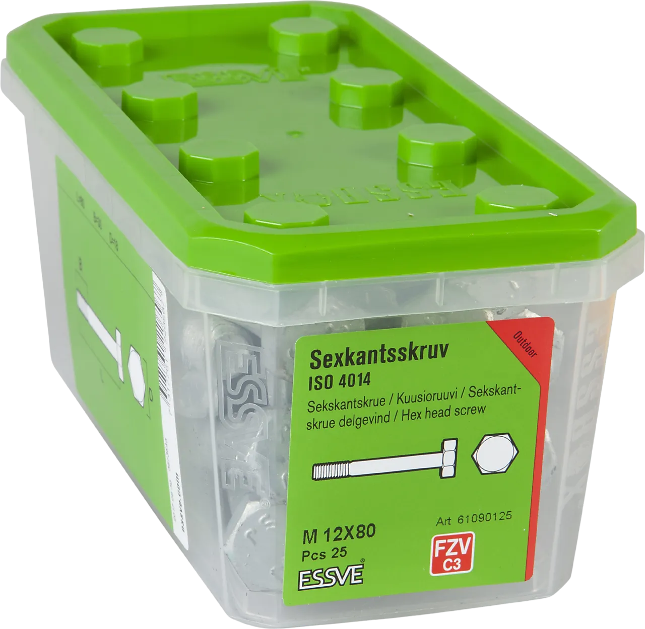 Sekskantskrue dg m12x80 fzv -25 delgjenget varmforsinket stål null - null - 2 - Miniatyr