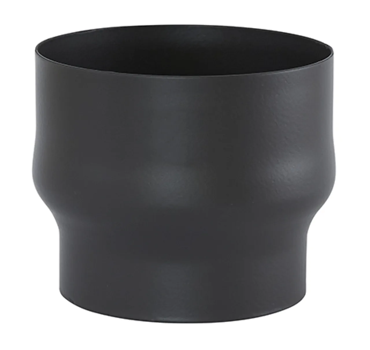 Røykrør overgang ø130-ø150 mbe matt sort emalje 1,5mm