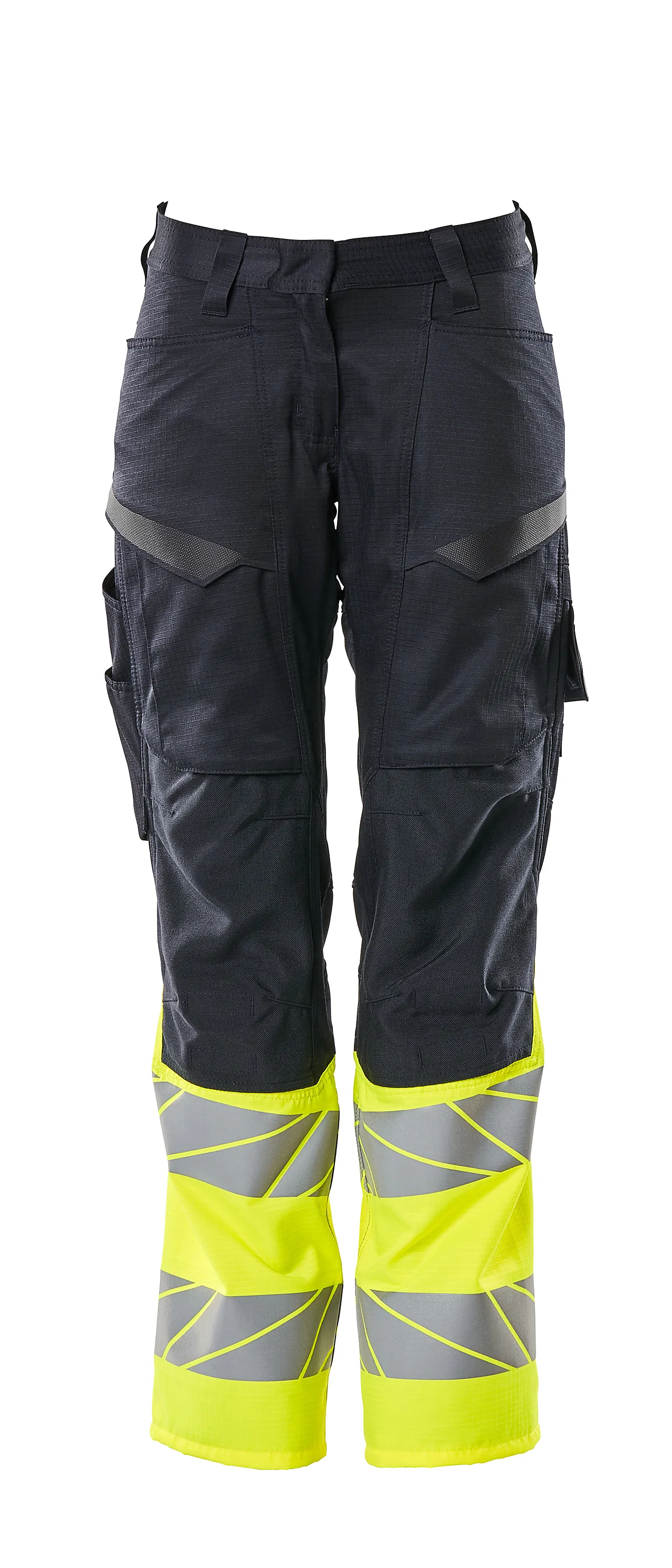 Bukse dame marine/gul 82c38 19678 hi-vis med knelommer stretchpanel Bukse dame marine/gul 82c38 19678 hi-vis med knelommer stretchpanel