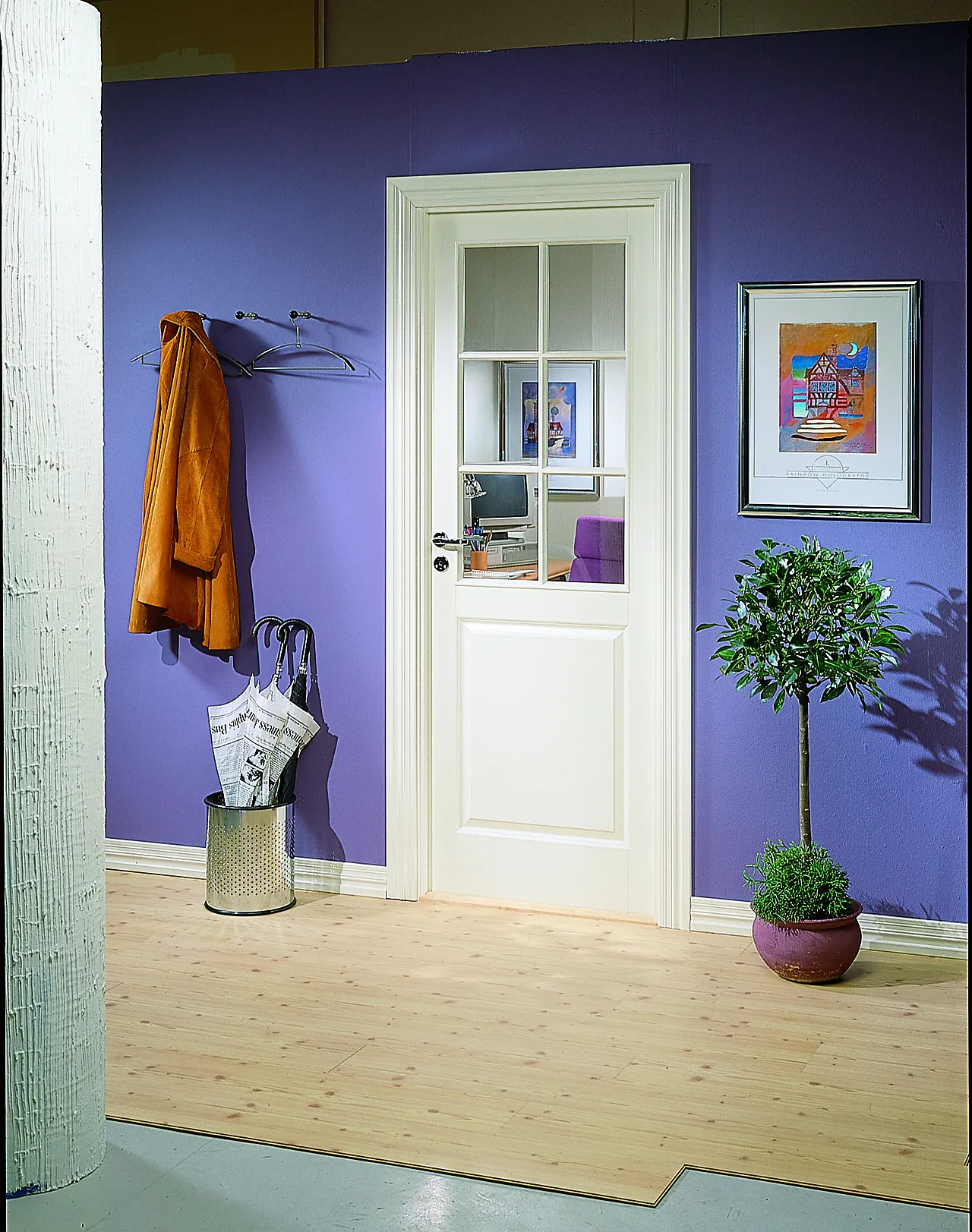 Style SP6 innerdør med glass 80x210 cm hvit null - null - 2 - Miniatyr