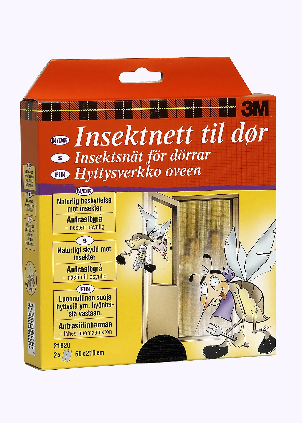 Insektsnett for dør 0,6x2,1 meter grå