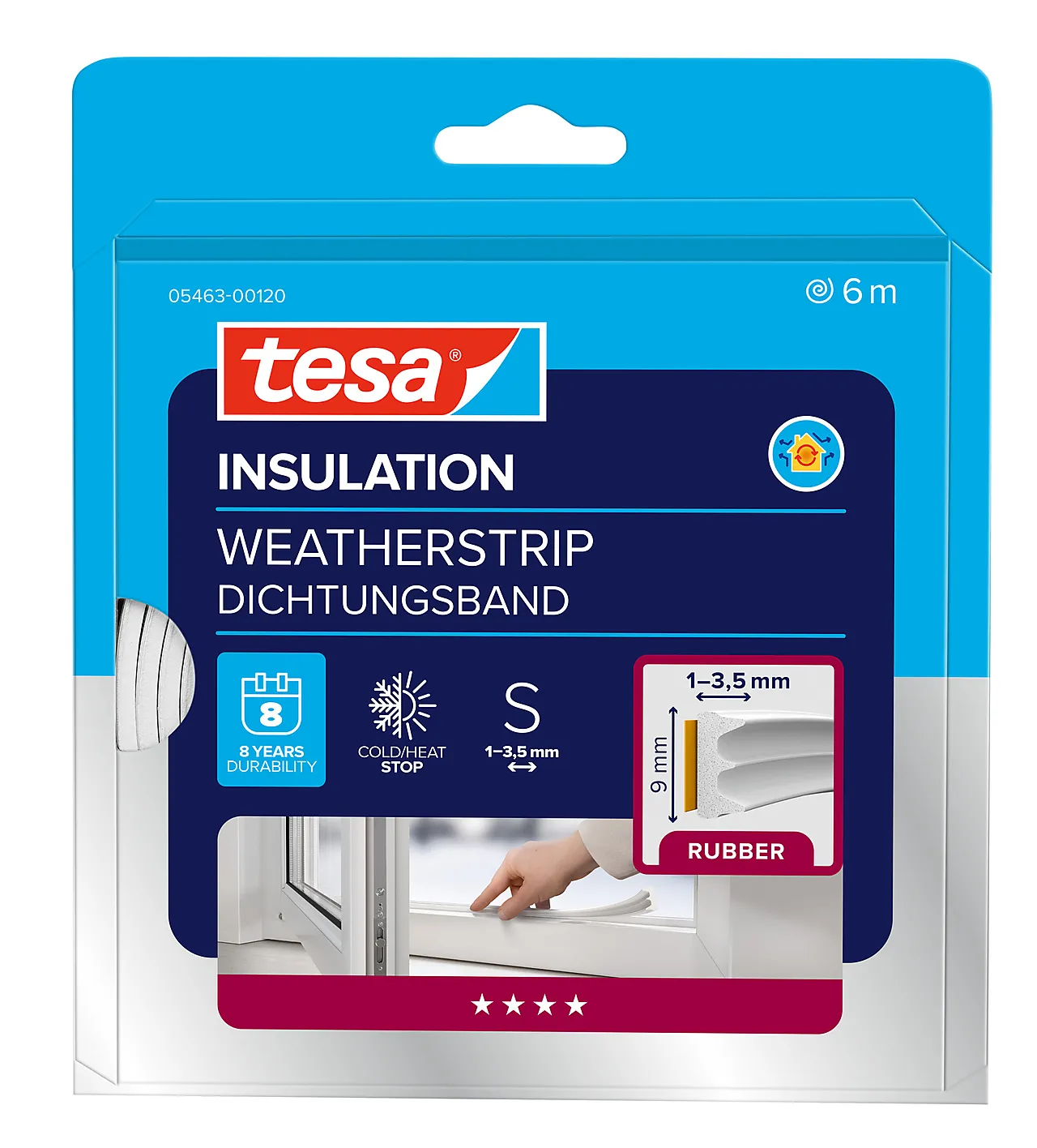 Tetningslist E-profil hvit 6 meter Tetningslist E-profil hvit 6 meter