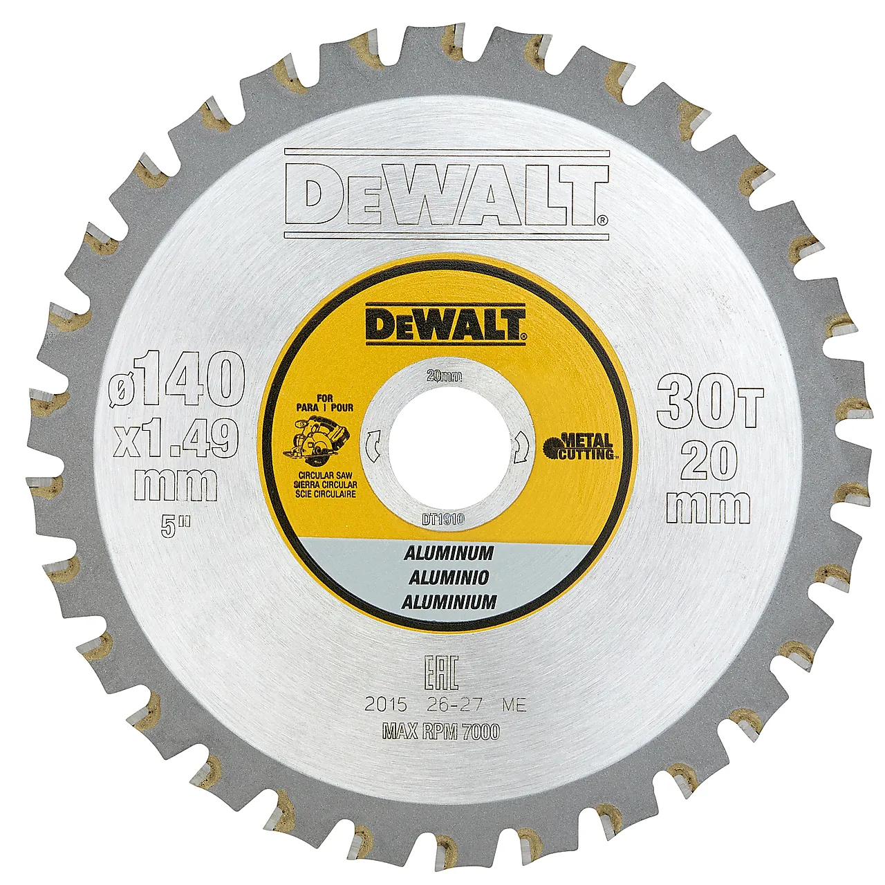 Sagblad 140x20x30t alu oppl dt1910 oppladbar dewalt null - null - 2 - Miniatyr