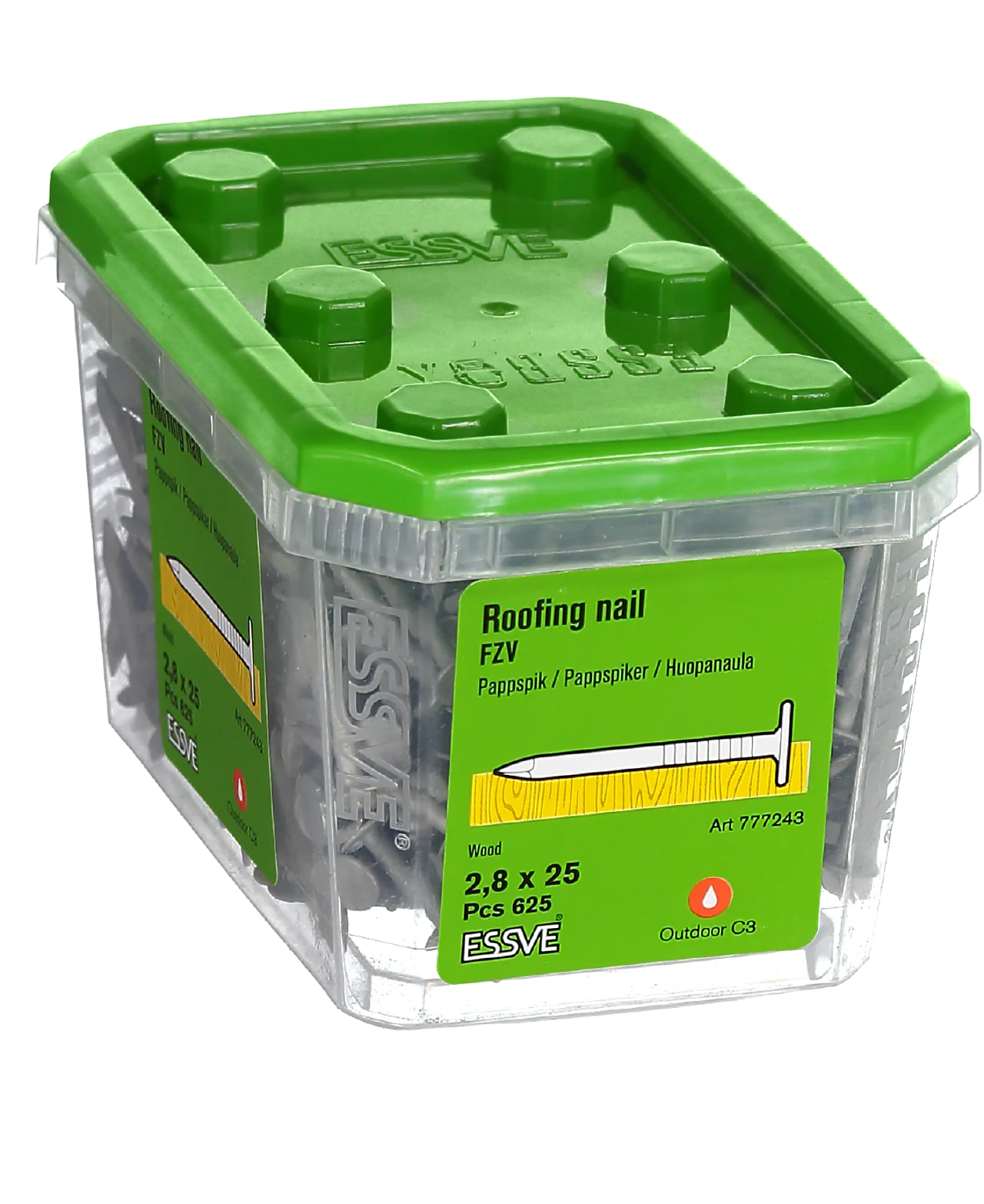 Pappspiker 2,8x25 fzv -625 varmforsinket stål null - null - 2 - Miniatyr