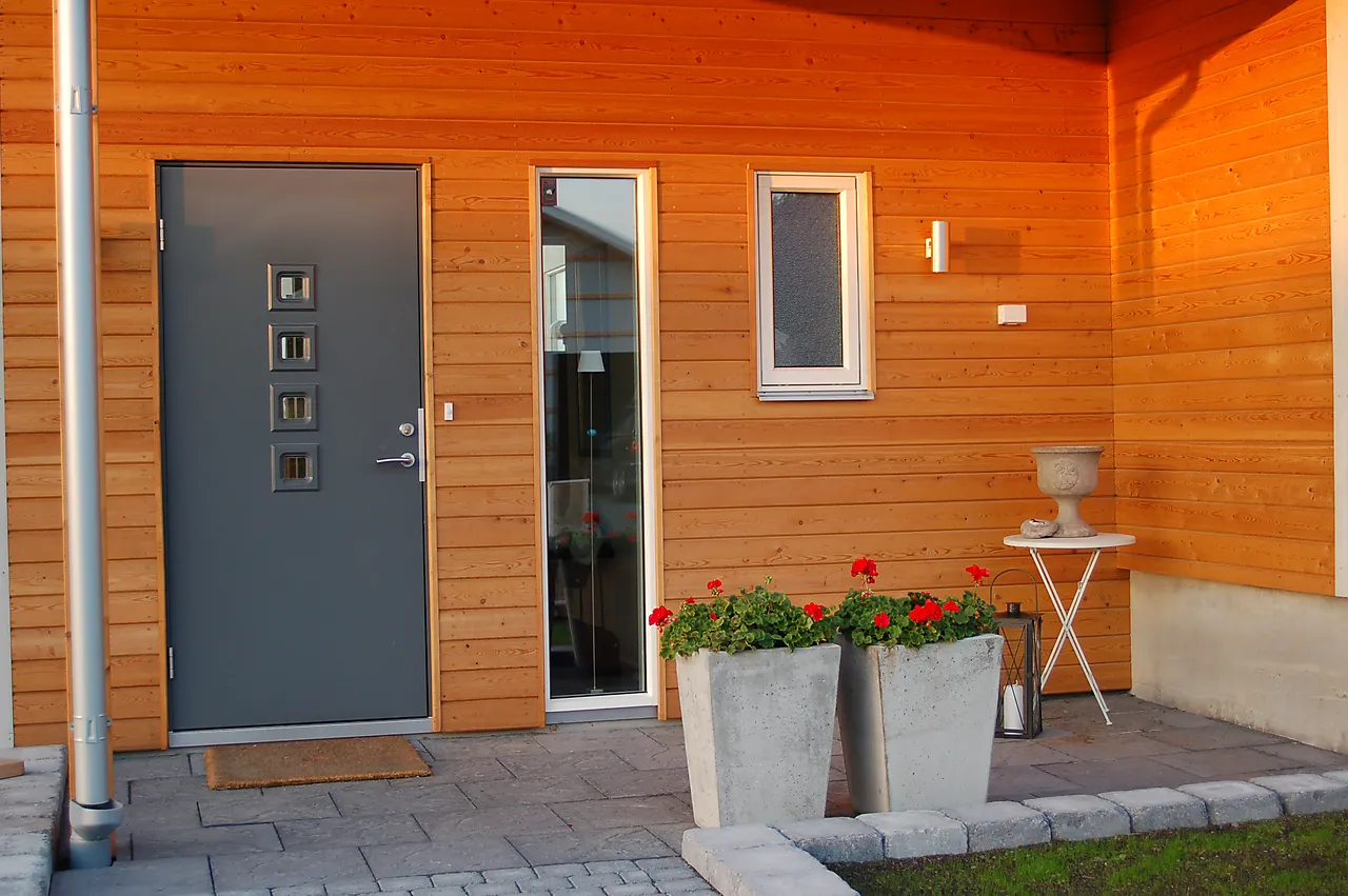 Michigan ytterdør med glass 90x210 cm venstrehengslet grå null - null - 2 - Miniatyr