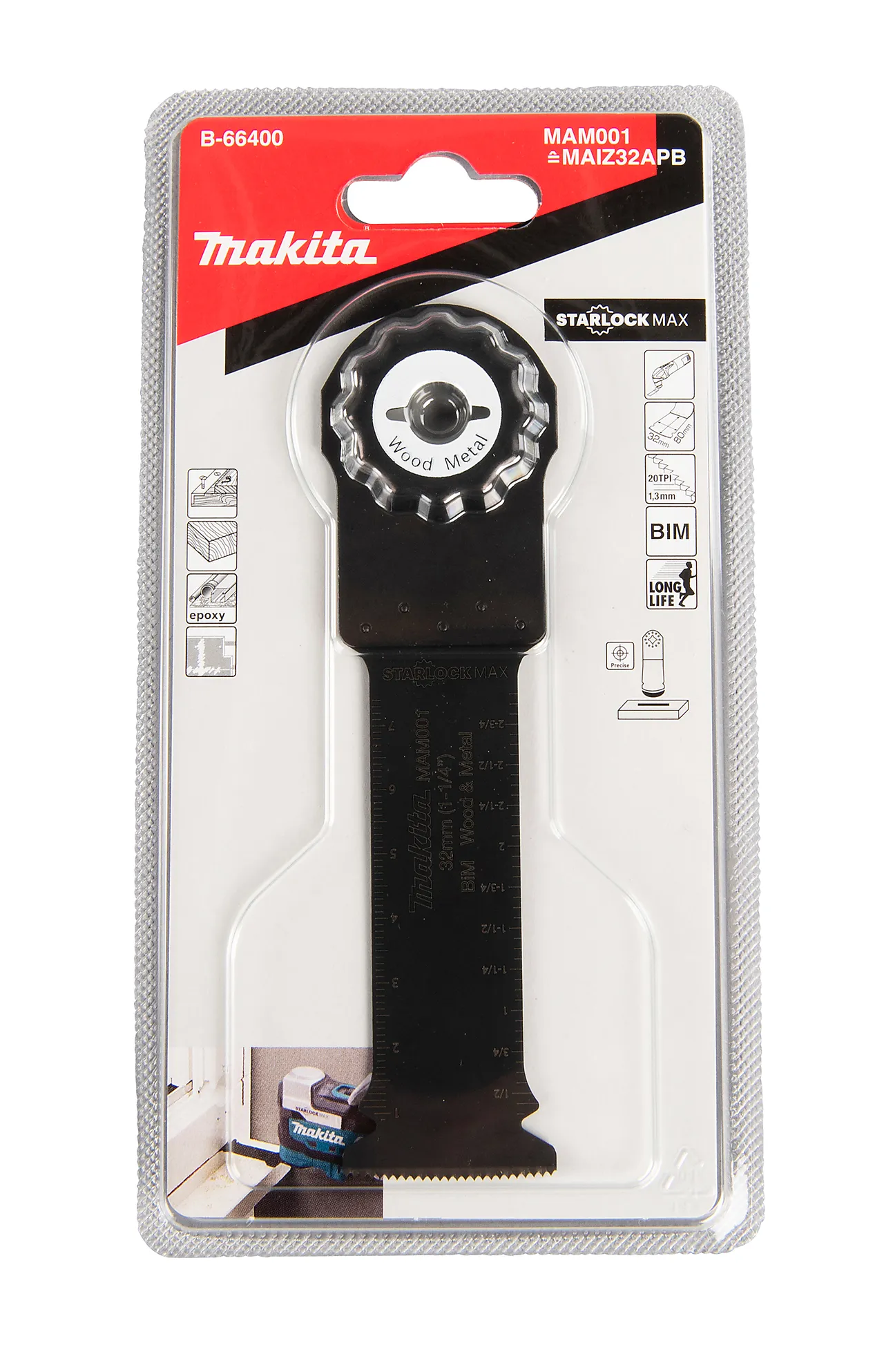 Sagblad multikutter 32mm b-66400 starlock max 20tpi bim tre/metall