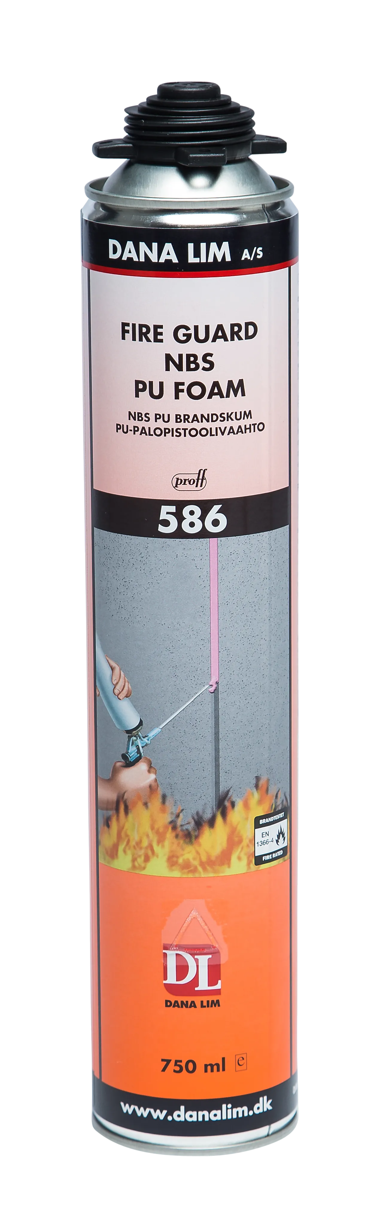 Brannskum fireguard PU586 nbs passiv brannsikring opp til EI240 750 ml