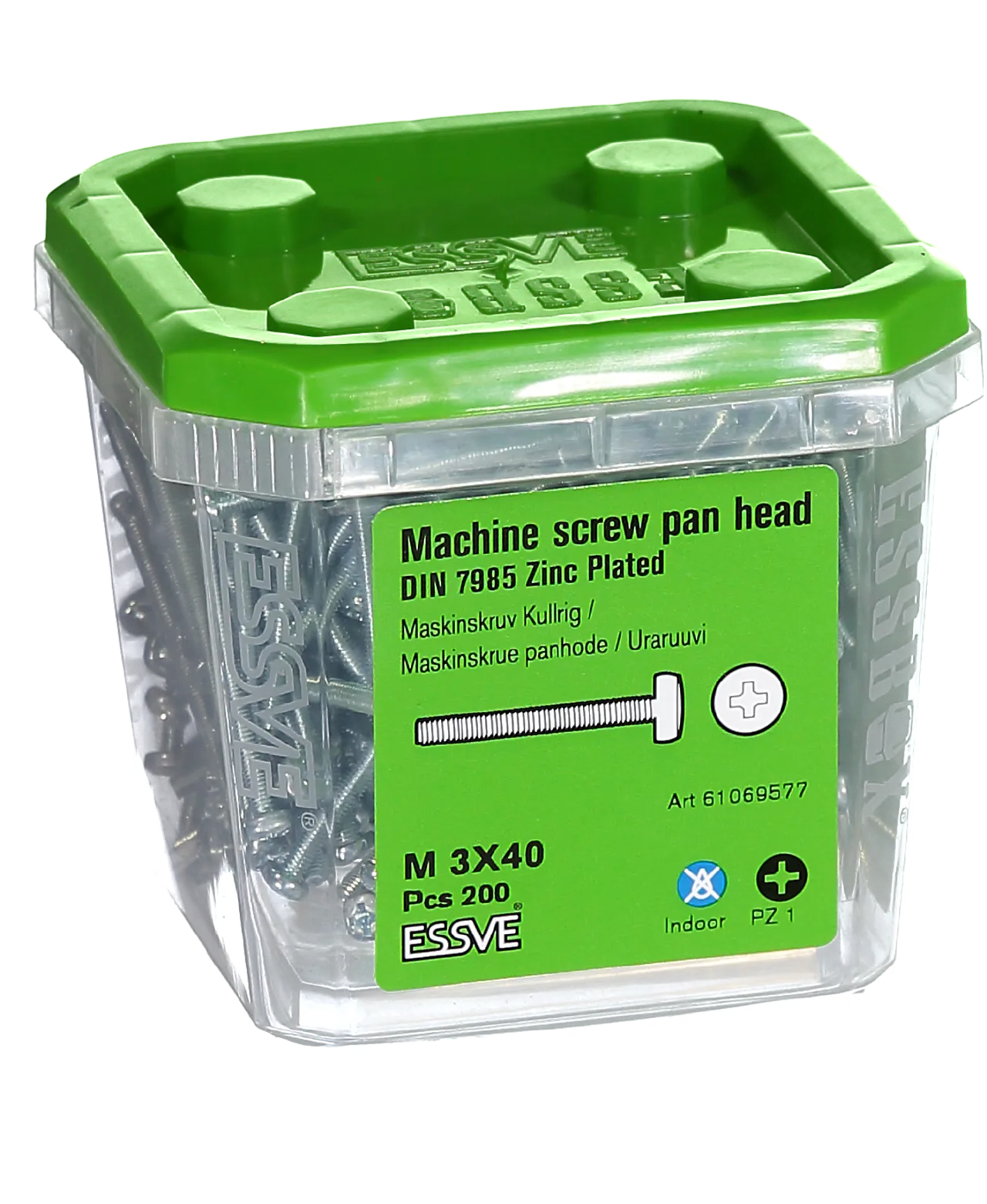 Maskinskrue ph hg m3x40 fzb-200 panhode helgjenget blankforsinket Maskinskrue ph hg m3x40 fzb-200 panhode helgjenget blankforsinket