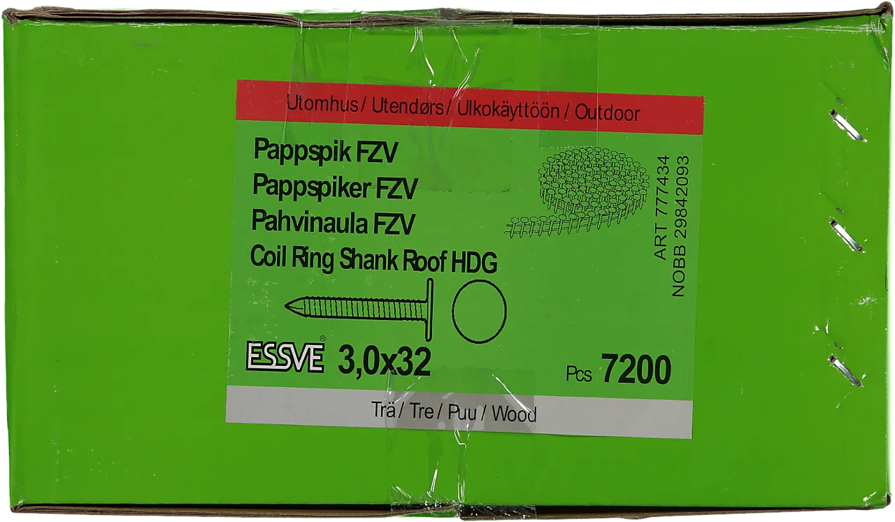 Pappspiker coil 15gr 3x32 fzv -7200 trådbåndet 15 grader varmforsinket null - null - 2 - Miniatyr