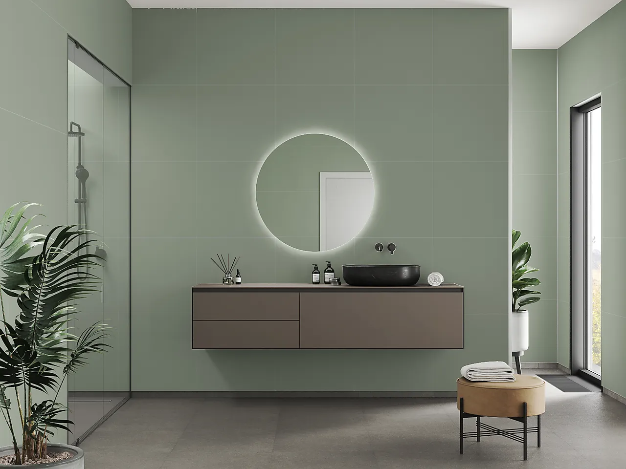 Fibo Baderomsplate 5206LM6060 Olivegreen 60x60cm null - null - 2 - Miniatyr