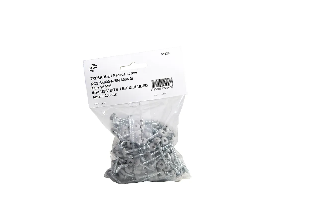 Skrue syrefast matt grå 4,0x28 mm Skrue syrefast matt grå 4,0x28 mm