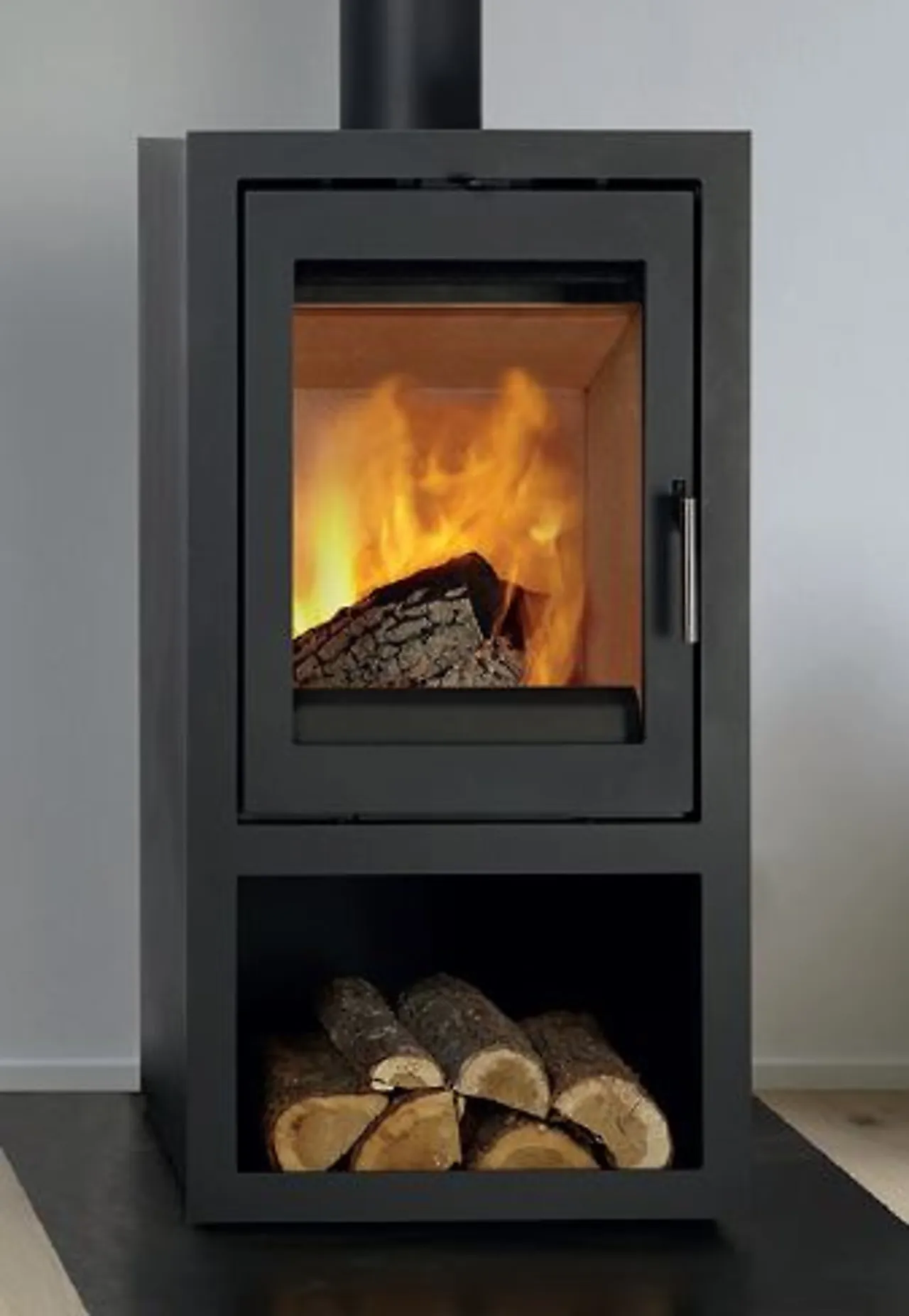 Peisovn 550 høy v/h m/vedkasse venstre hengslet