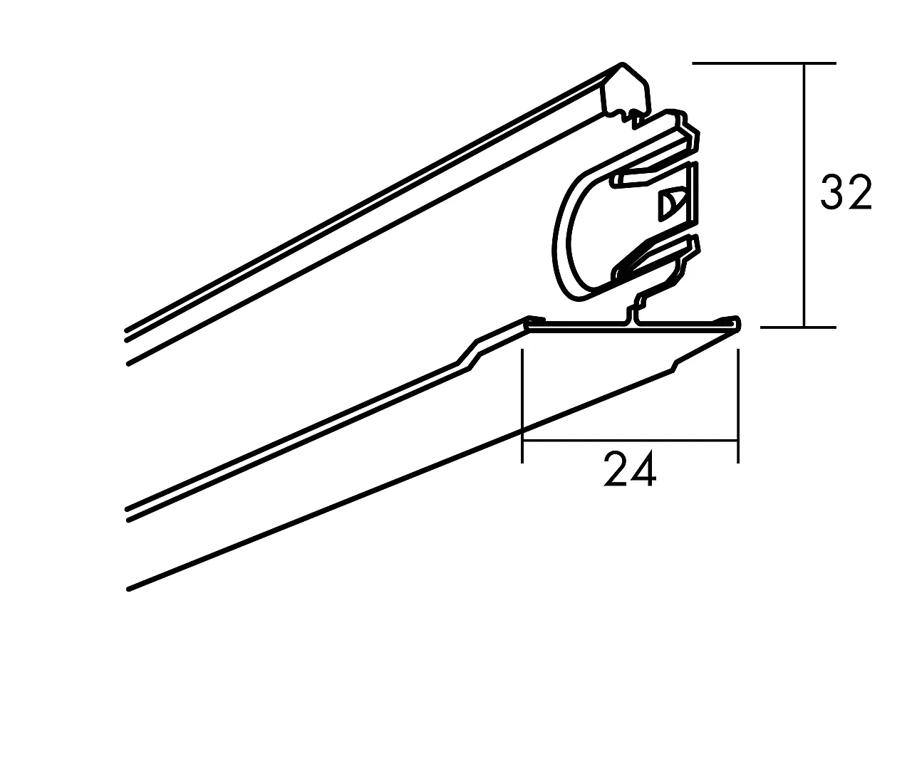 Tverrprofil connect c4 9171 ecophon l=1200mm 36 stk/pk Tverrprofil connect c4 9171 ecophon l=1200mm 36 stk/pk