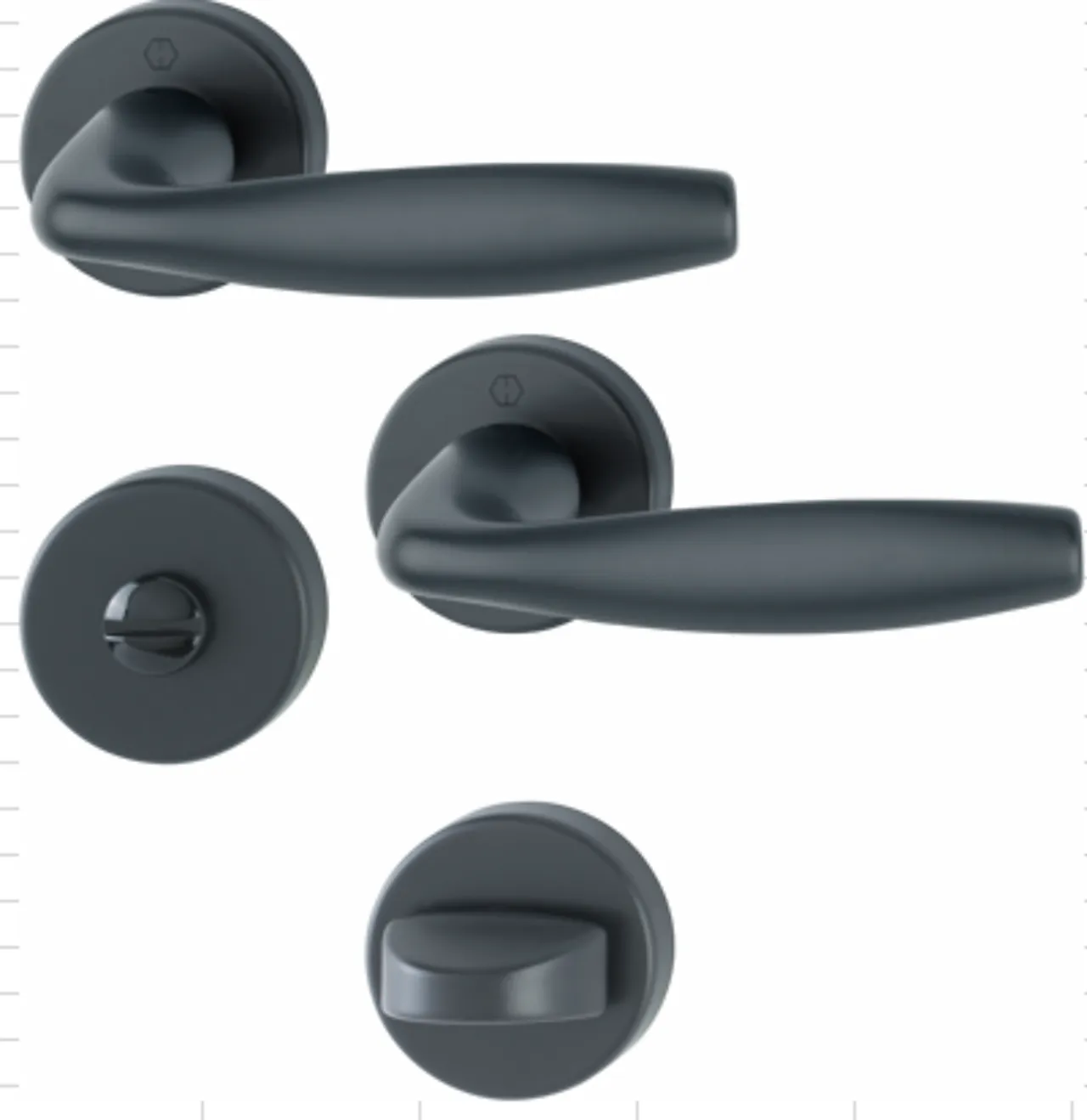 Dørhåndtak  wc new york black matt Dørhåndtak  wc svart matt