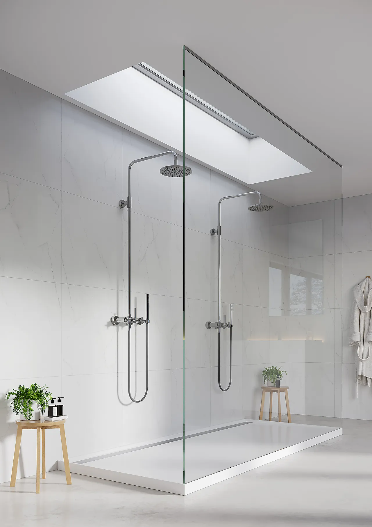 Baderomsplate 2487m6060 bianco marble 60x60cm 10x620x2400 null - null - 2 - Miniatyr