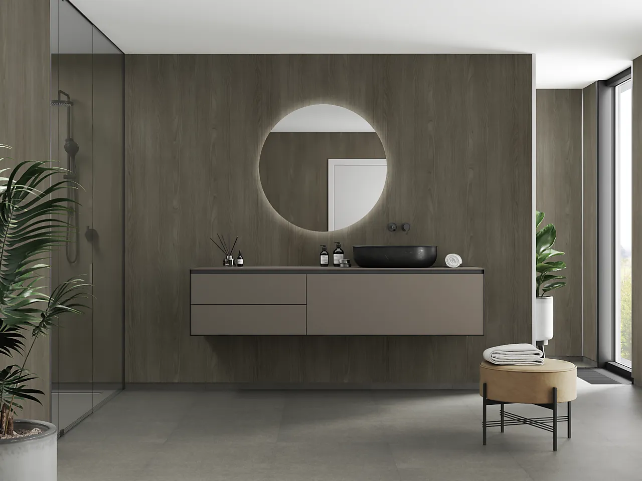 Badersomspanel 4633m00 dark wood no tile 10x620x2400 null - null - 2 - Miniatyr