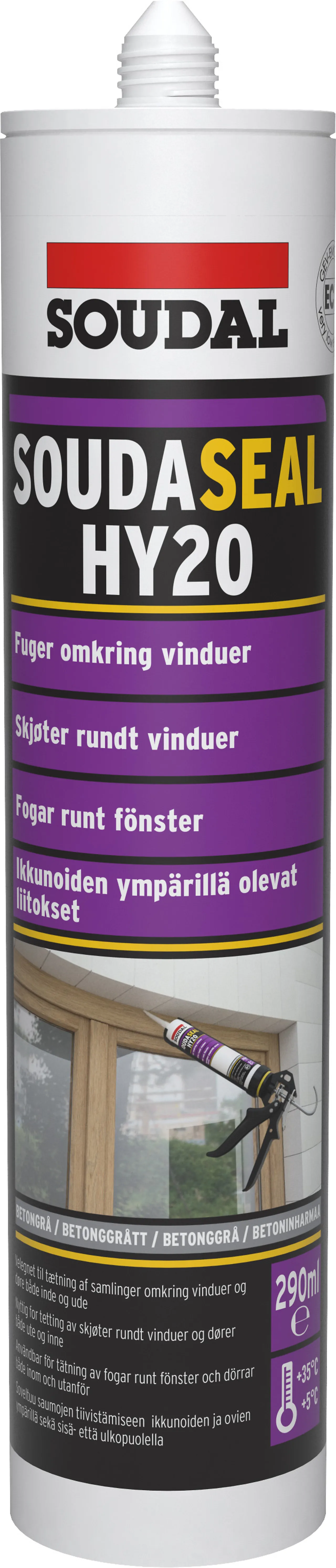 Fugemasse HY20 elastisk 290 ml betong grå Fugemasse HY20 elastisk 290 ml betong grå