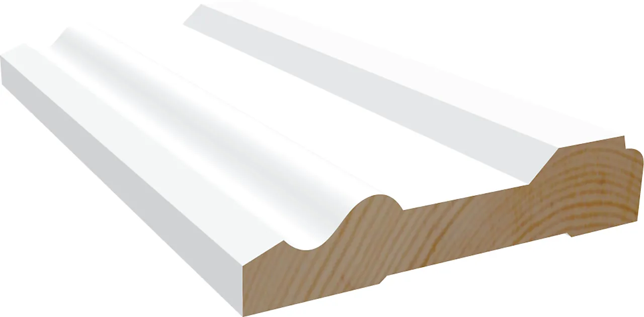 Karmlist vindu furu profilert sett 2 stk hvit bomull S0502-Y 15x70x1800 mm null - 15 - 2 - Miniatyr