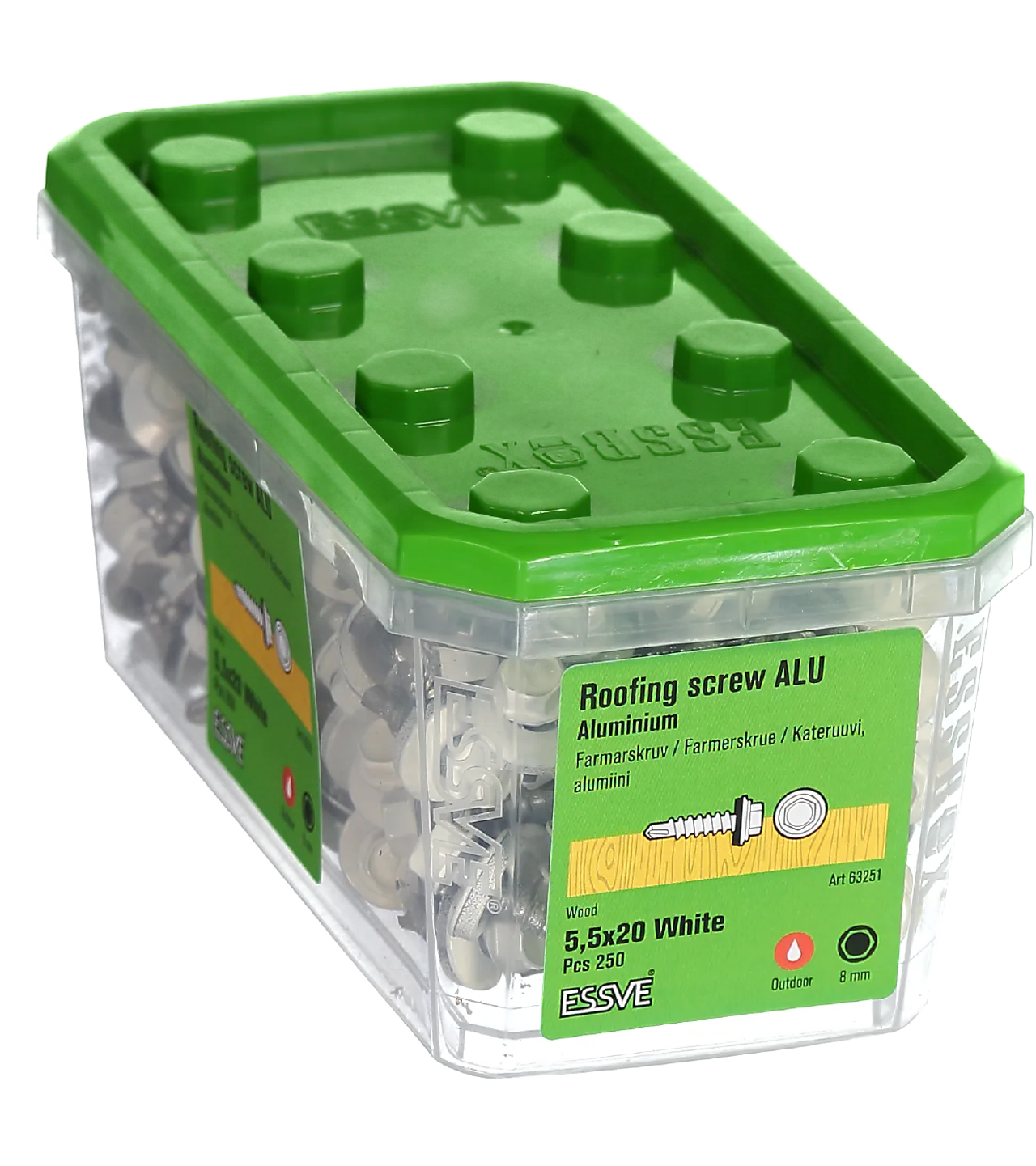 Farmerskrue BS hvit 5,5x20mm null - null - 2 - Miniatyr