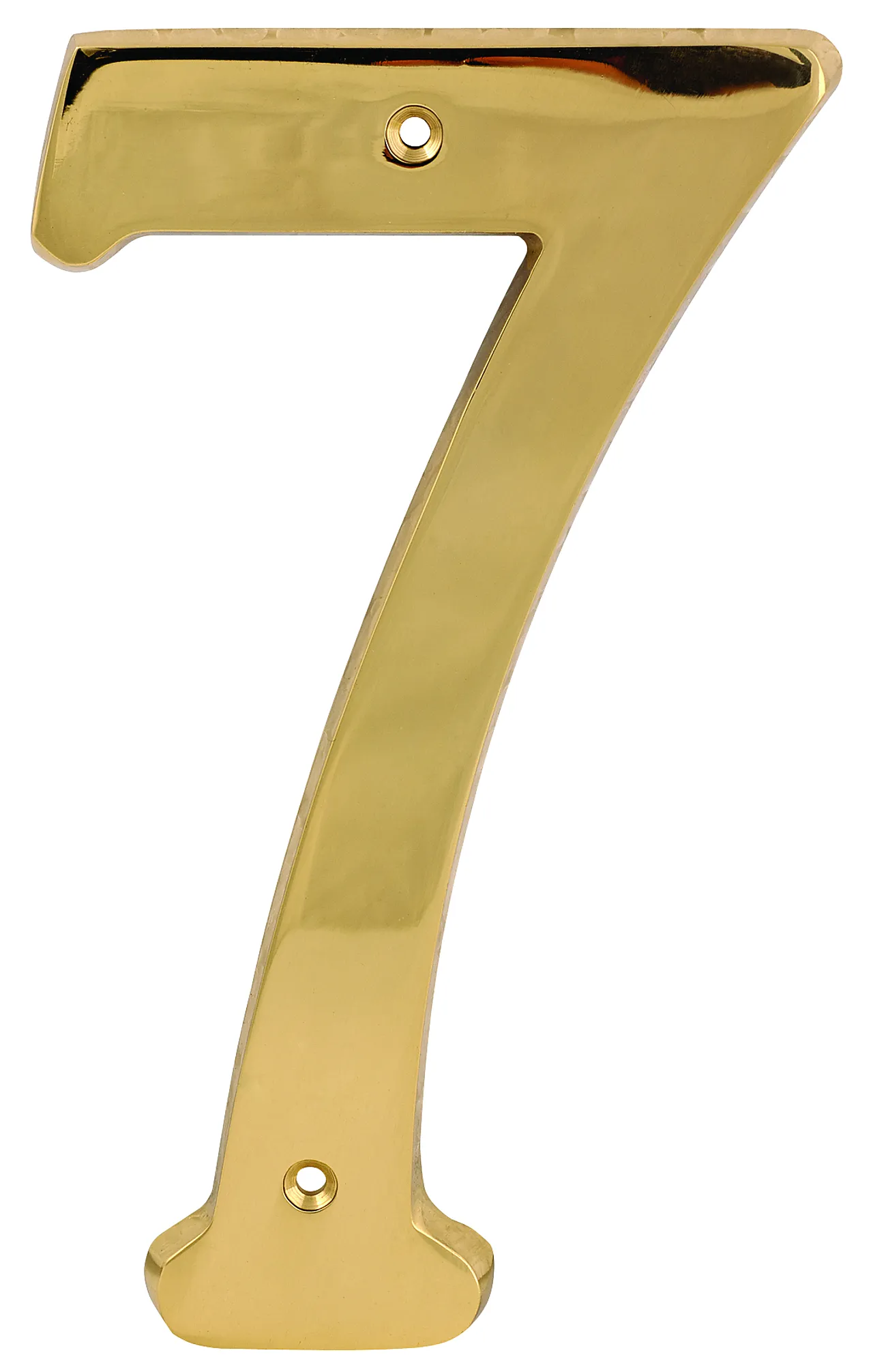 Husnummer 7 msp 155mm messing polert