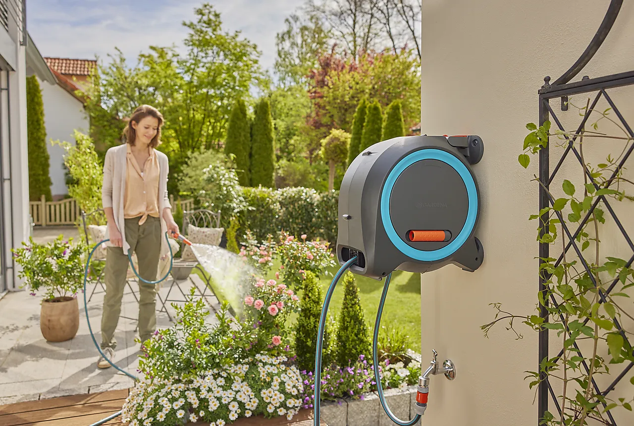 Gardena Veggslangeboks Dual 25 meter turkis null - null - 2 - Miniatyr