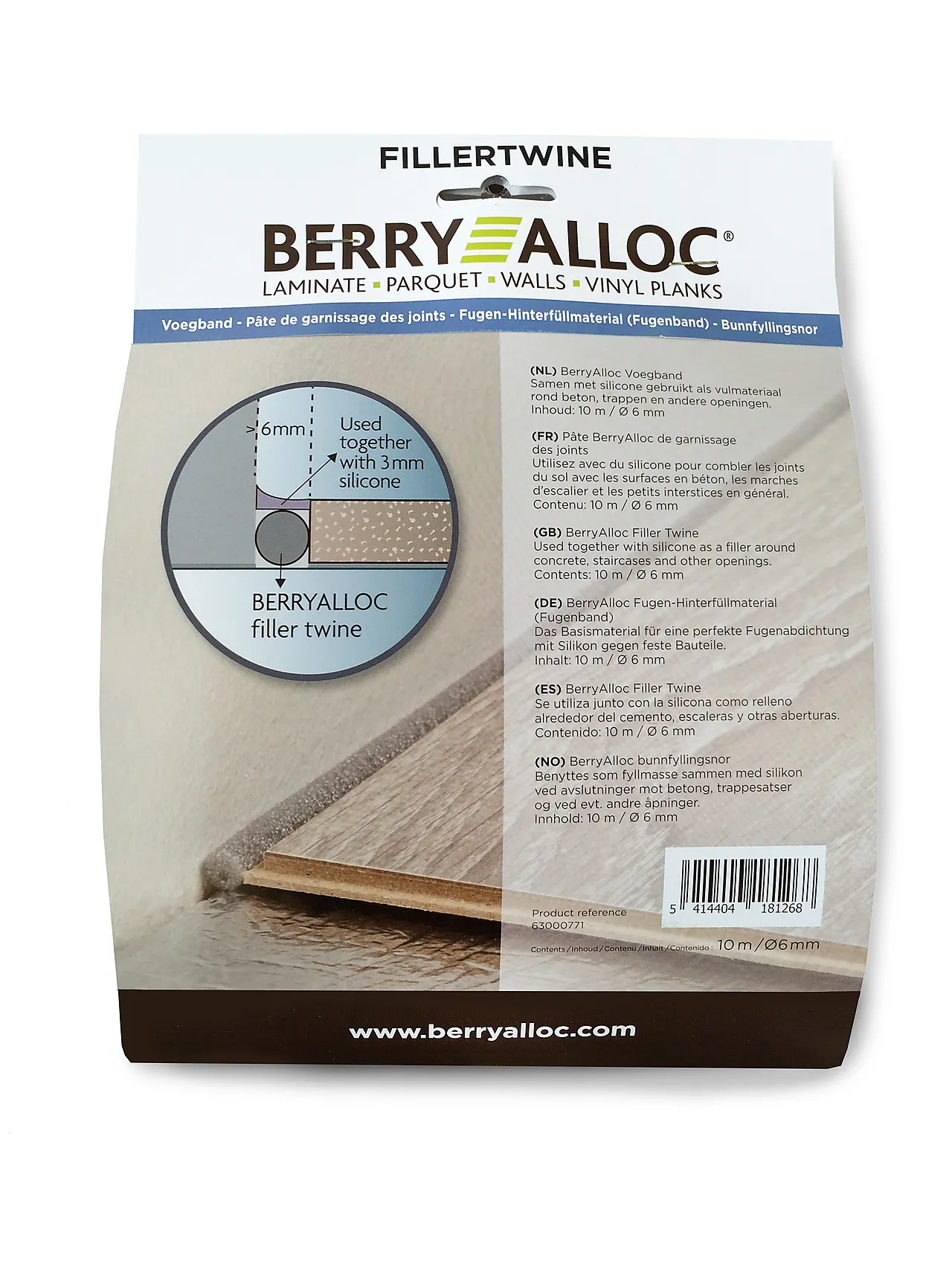 Bunnfyllingssnor 6 mmx10 m til utfyll med silikon