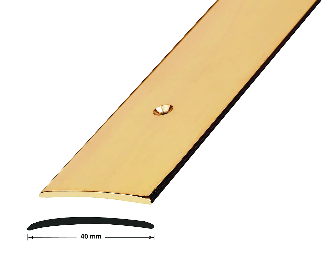 Overgangslist nr. 3 40 mm sølv eloksert borret m/skruer 1 meter