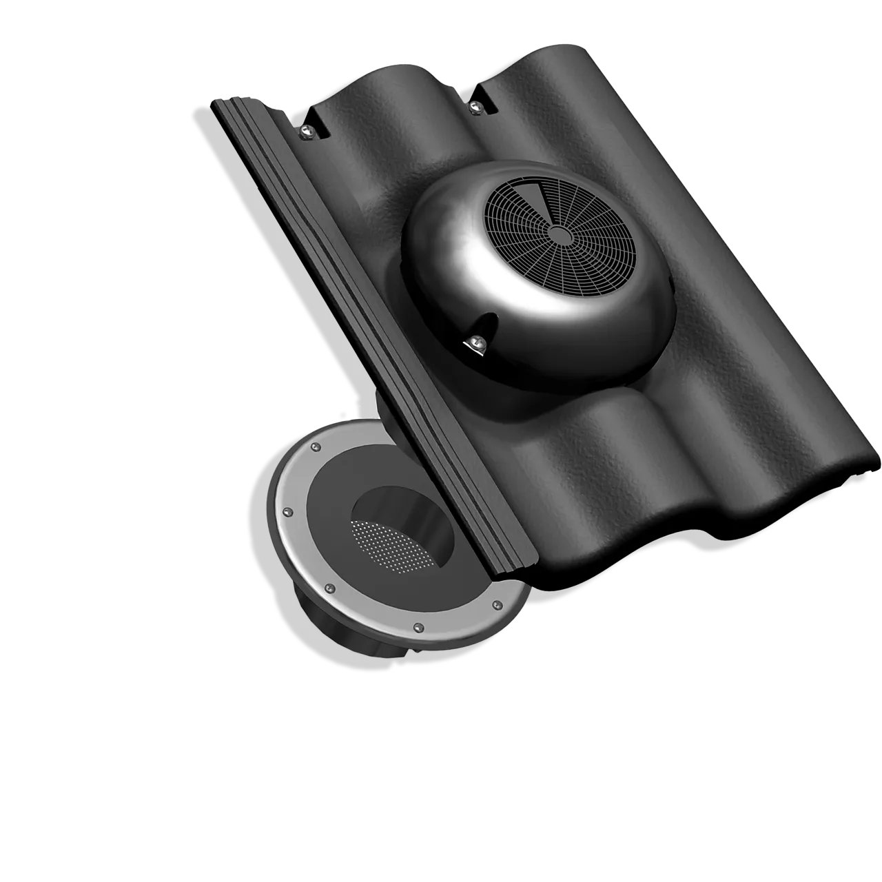 Loftslufter i plast svart passer til palema