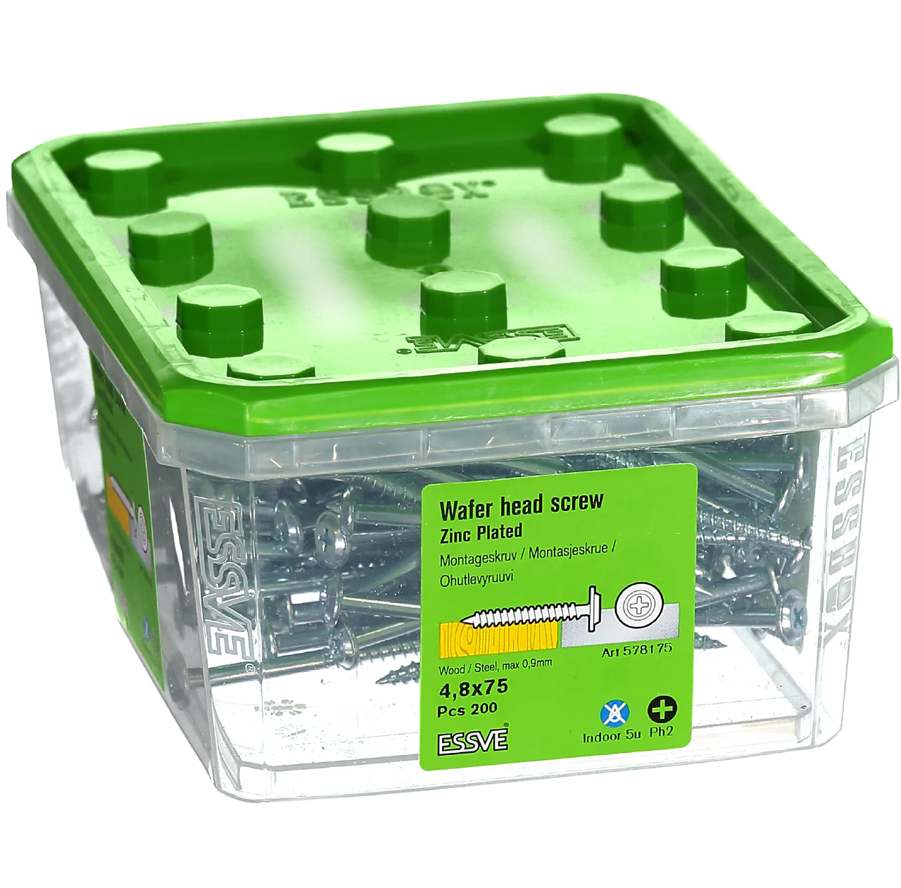 Montasjeskrue 4,8x75 fzb a-200skarp spiss tre/stål null - null - 2 - Miniatyr