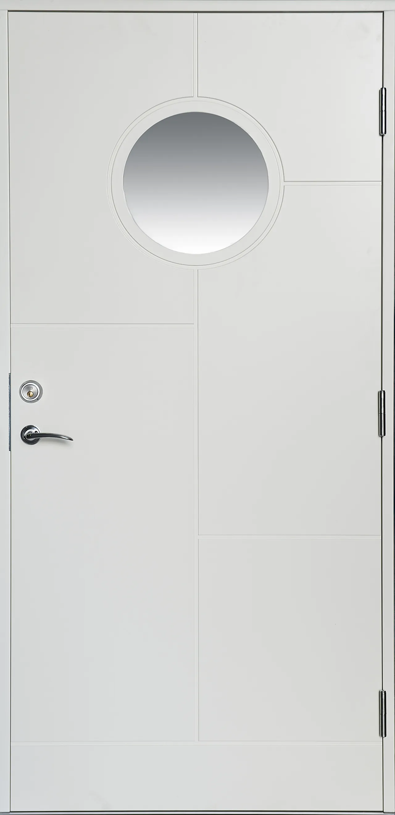 Ytterdør Stavern hvit 100x200 cm sotet glass høyrehengslet