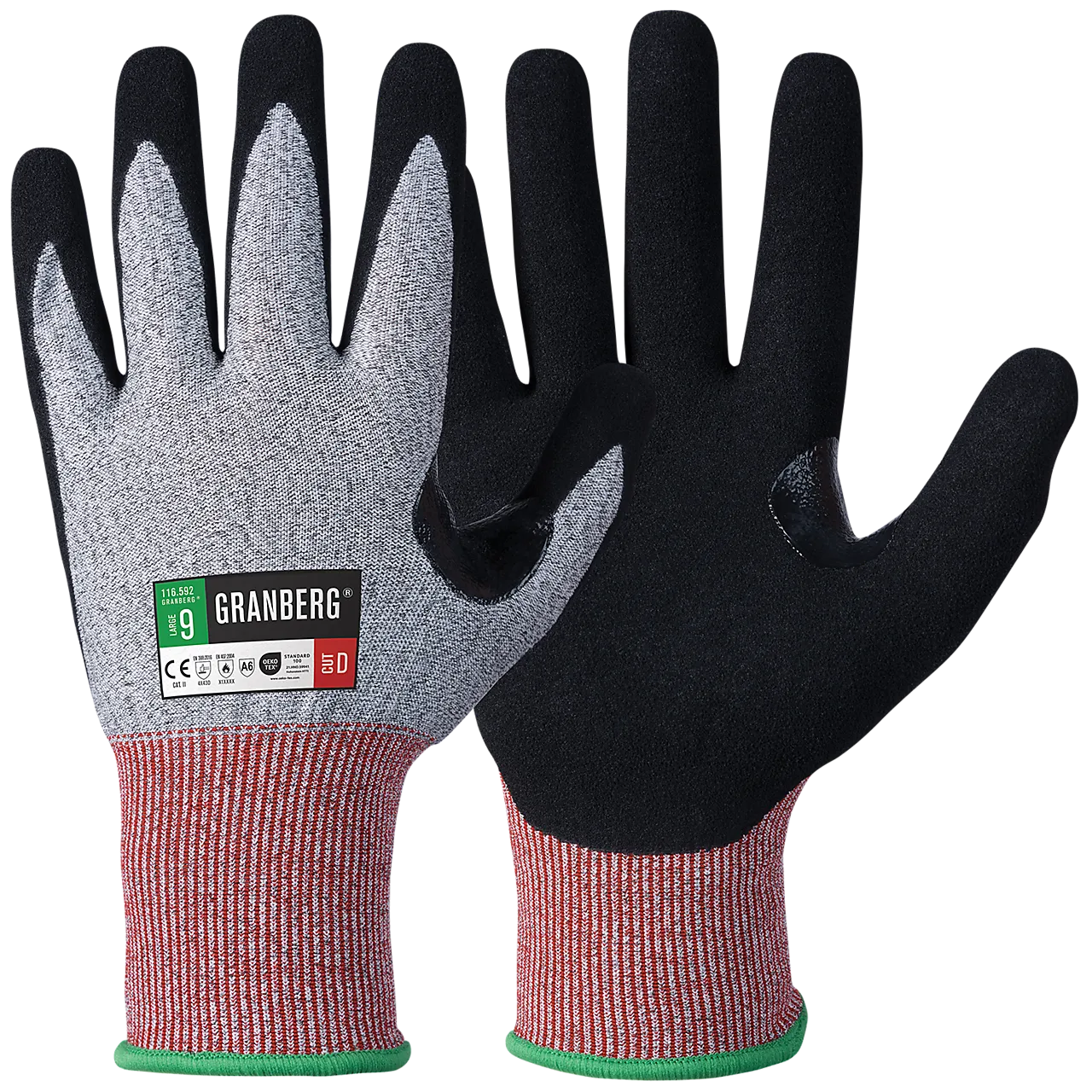 Skjærebestandig hanske 116.592 Typhoon kutt D nitril belegg str 10