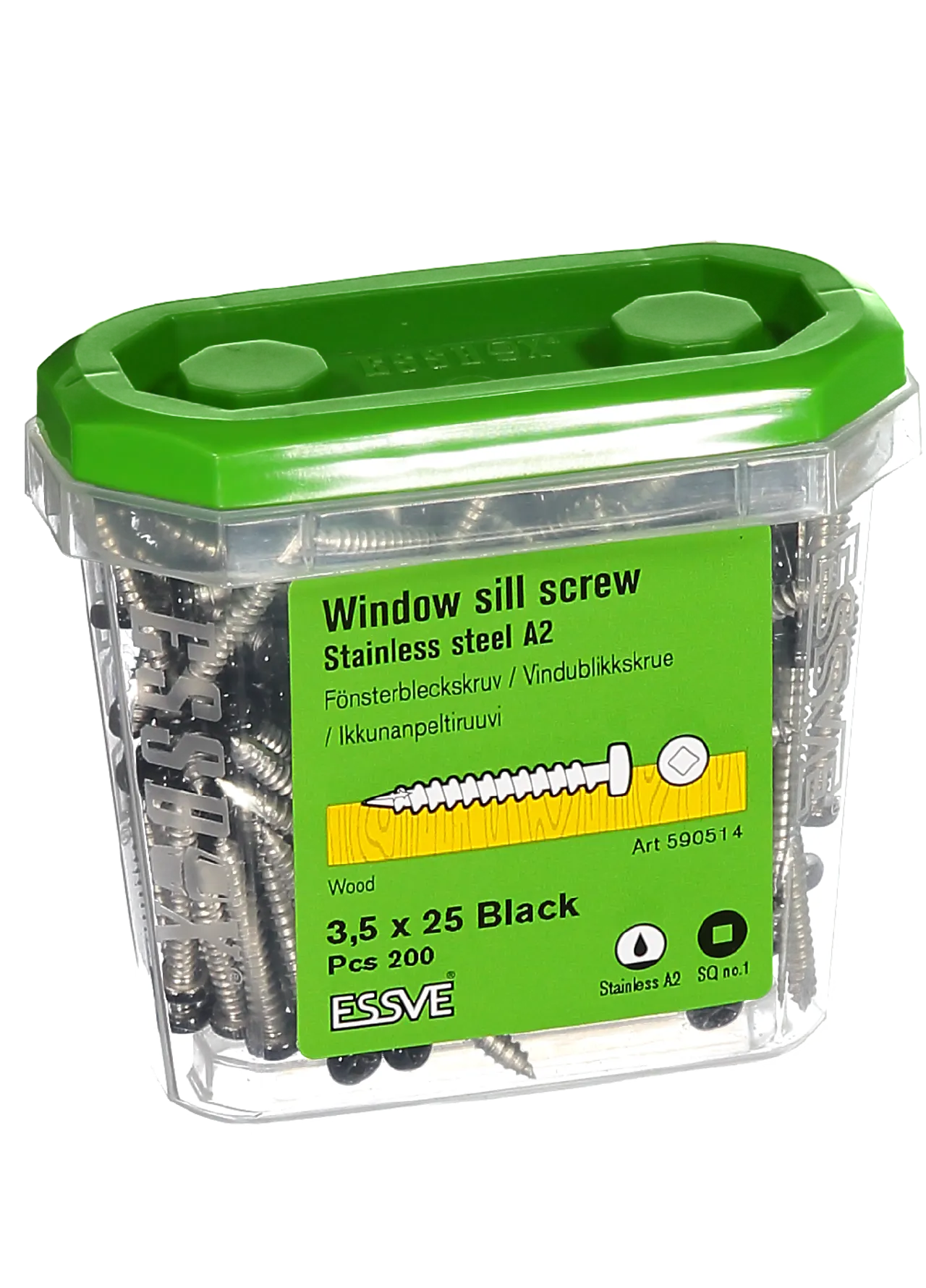 Blikkskrue rustfri 3,5 x 25 mm svart 200 stk null - null - 2 - Miniatyr