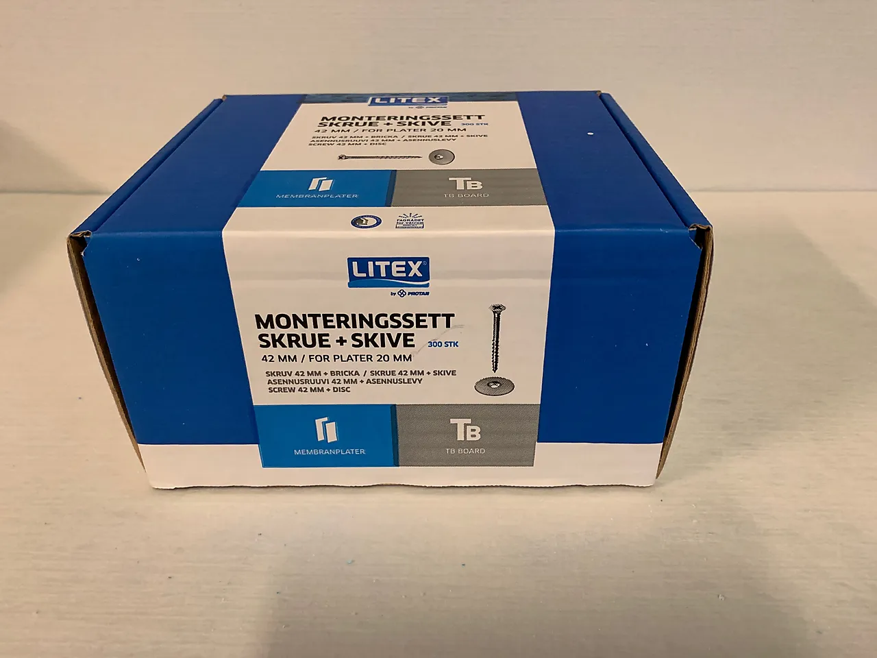 Monteringsskrue 42 mm  m/skive 300 stk null - null - 2 - Miniatyr