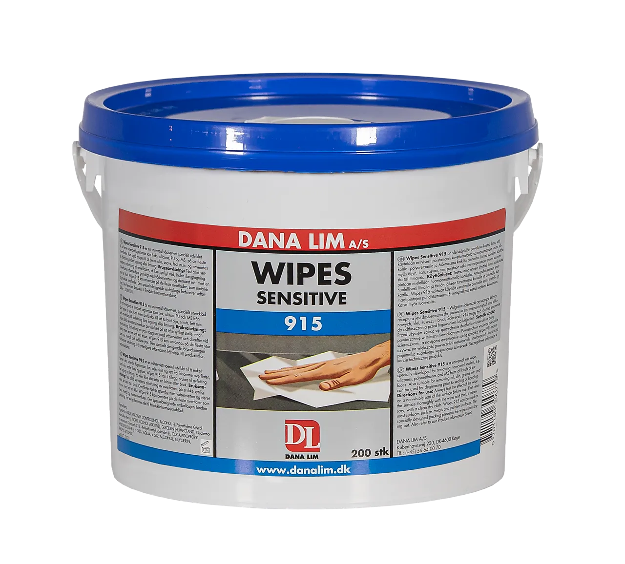 Våtserviett sensitive 915 200 stk rengjøring av flater og verktøy