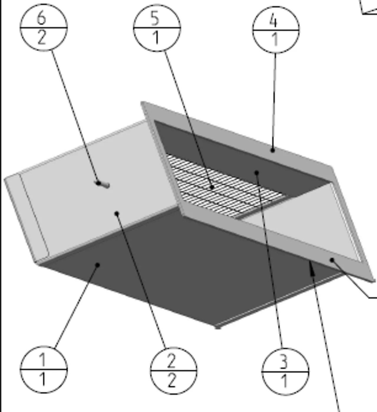 Ventilasjonsrisrist fs620 hvit lakk