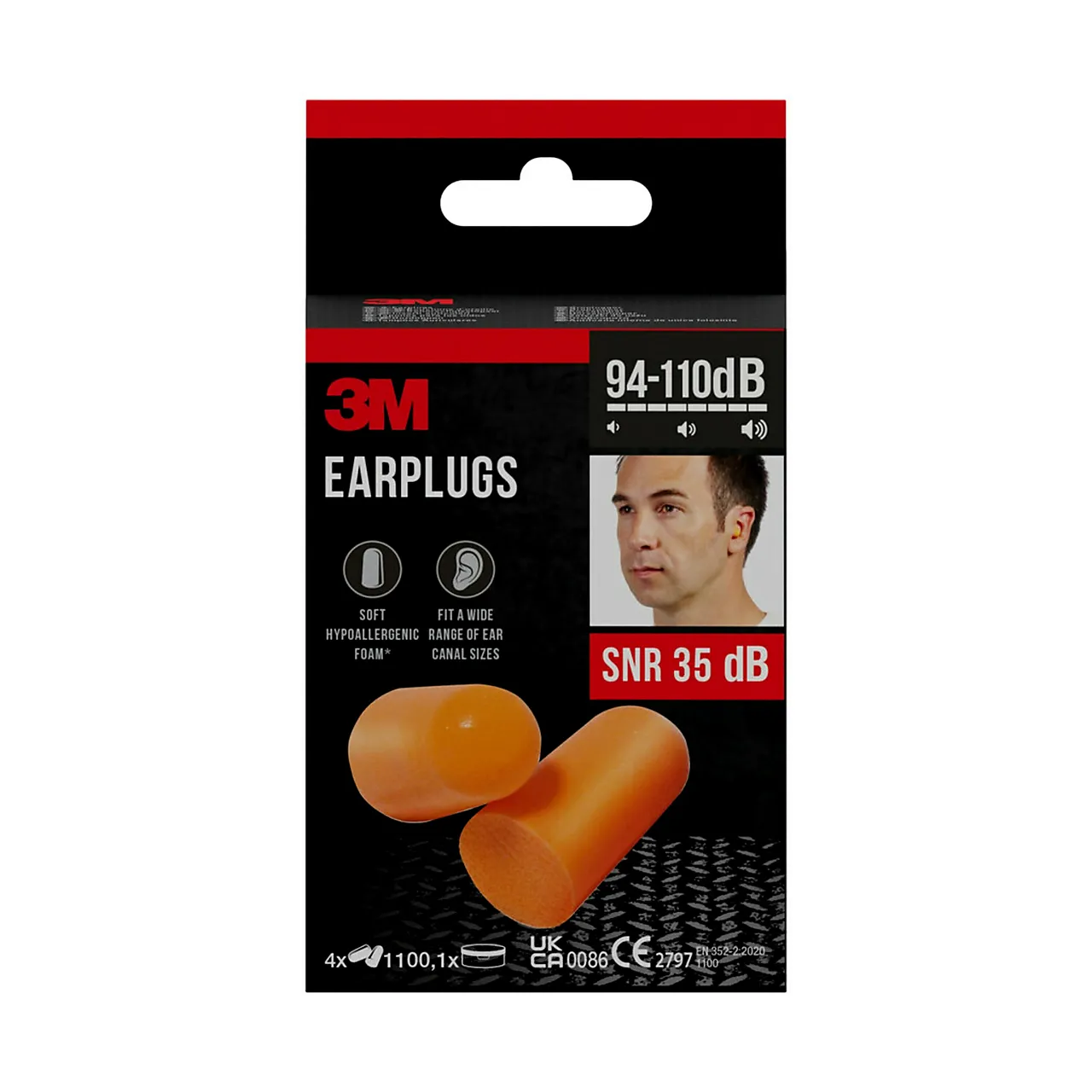 Øreplugger 1100 94-105 db 4 par med oppbevaringsboks Øreplugger 1100 94-105 db 4 par med oppbevaringsboks