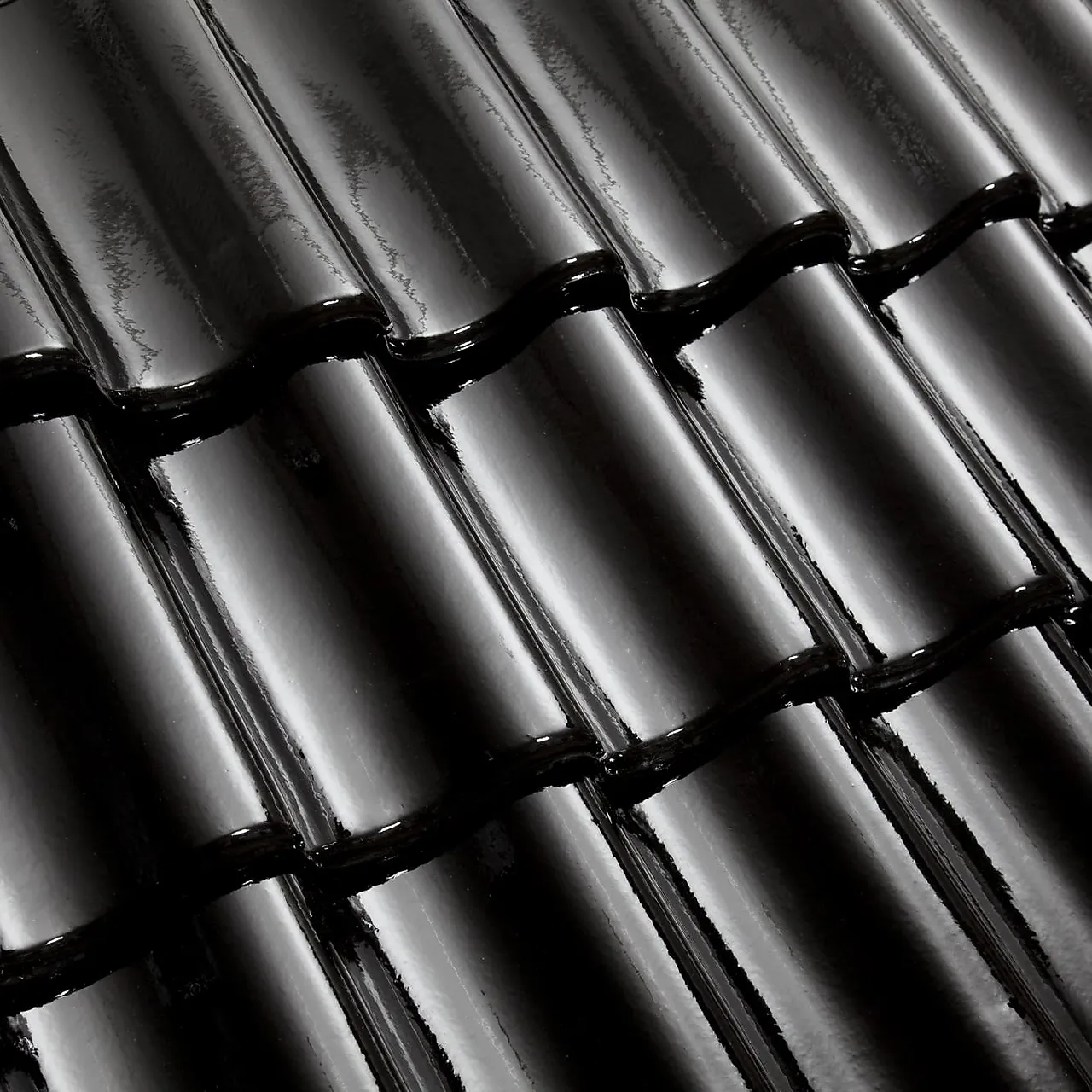 Takstein tvilling titansvart glasert null - null - 2 - Miniatyr