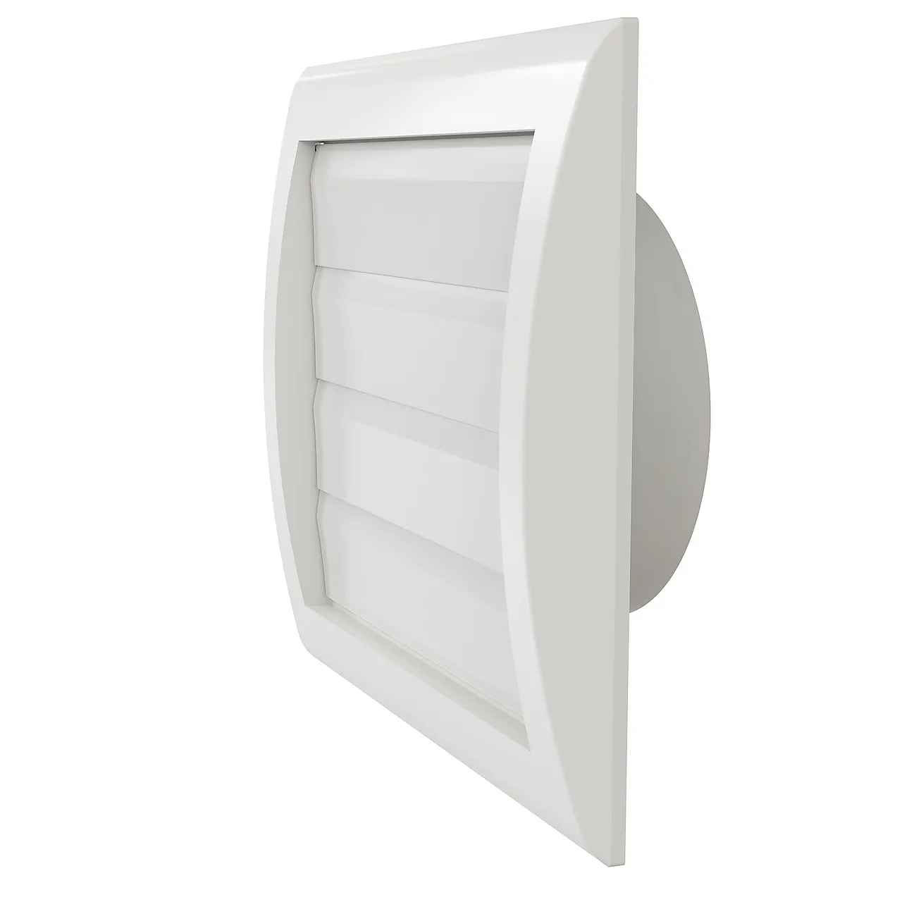 Lamellventil m/stuss MW 125 mm hvit