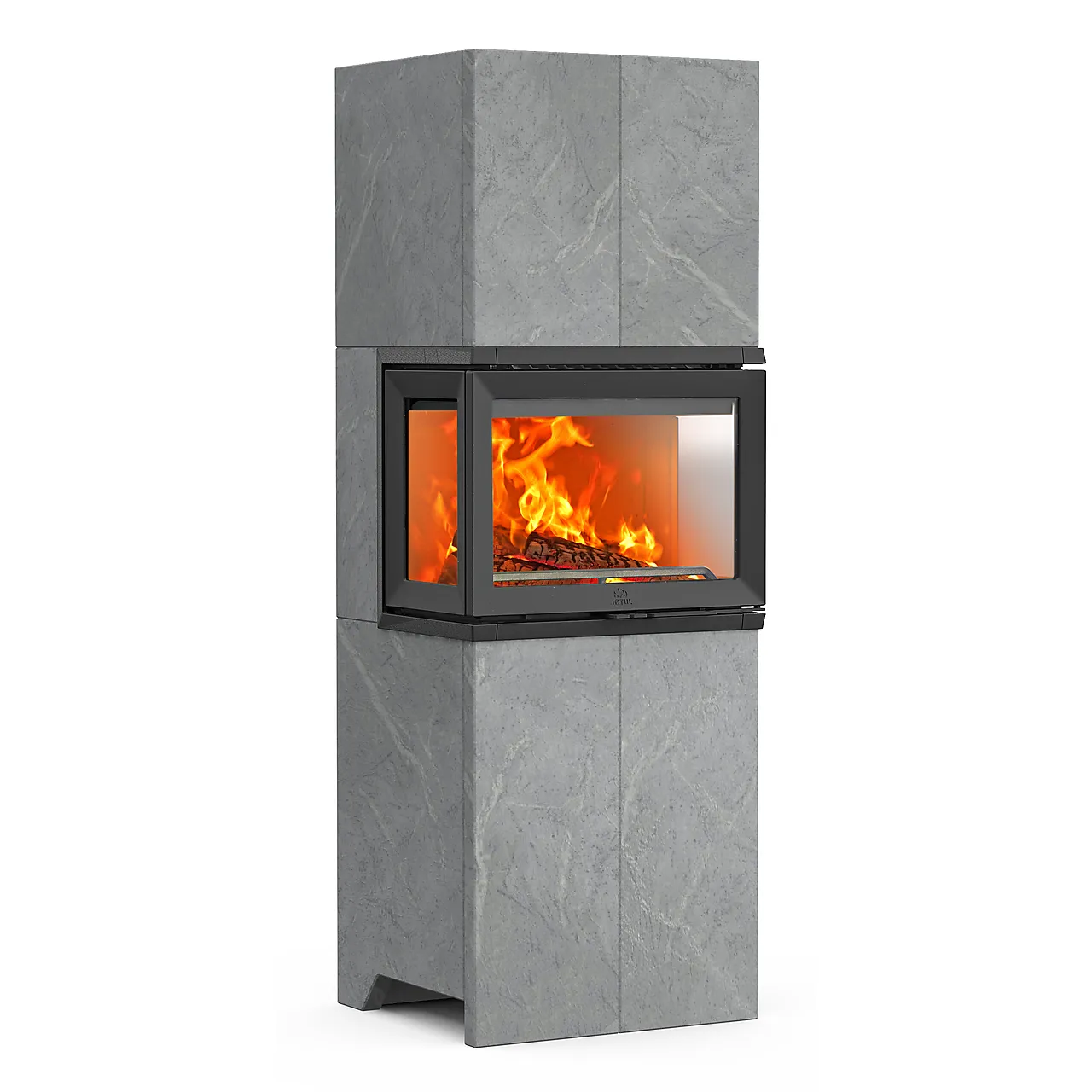 Varmelagrende klebersteinspeis med god utsikt til flammene