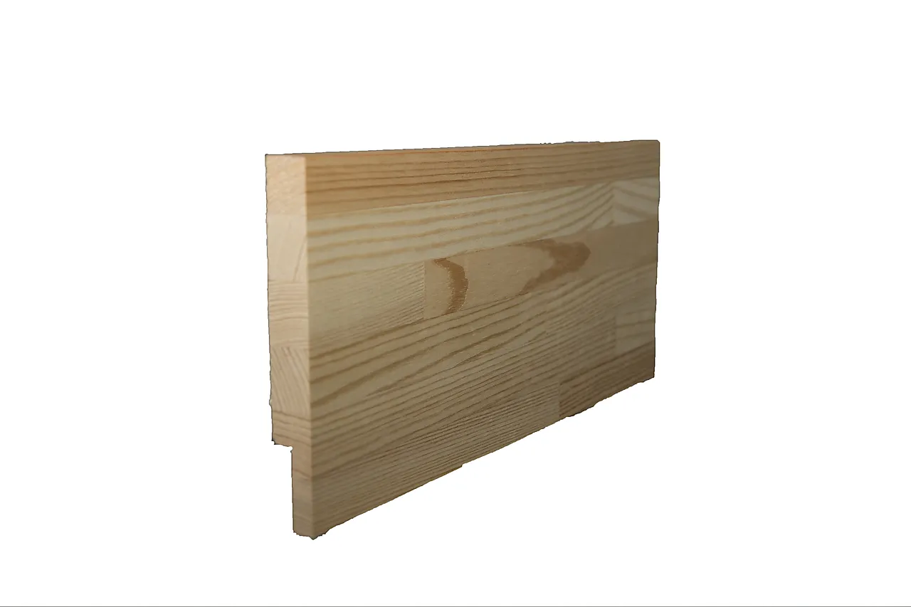 Utforing 18x145x4400 laminert ubehandlet furu 35mm fjær Utforing 18x145x4400 laminert ubehandlet furu 35mm fjær