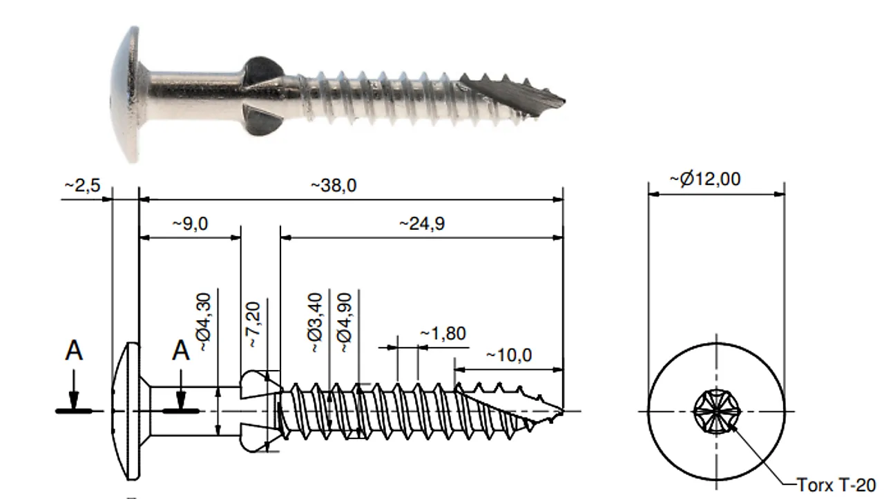 Skrue SCR-WW 4,9x38 mm 2-pk Skrue SCR-WW 4,9x38 mm 2-pk
