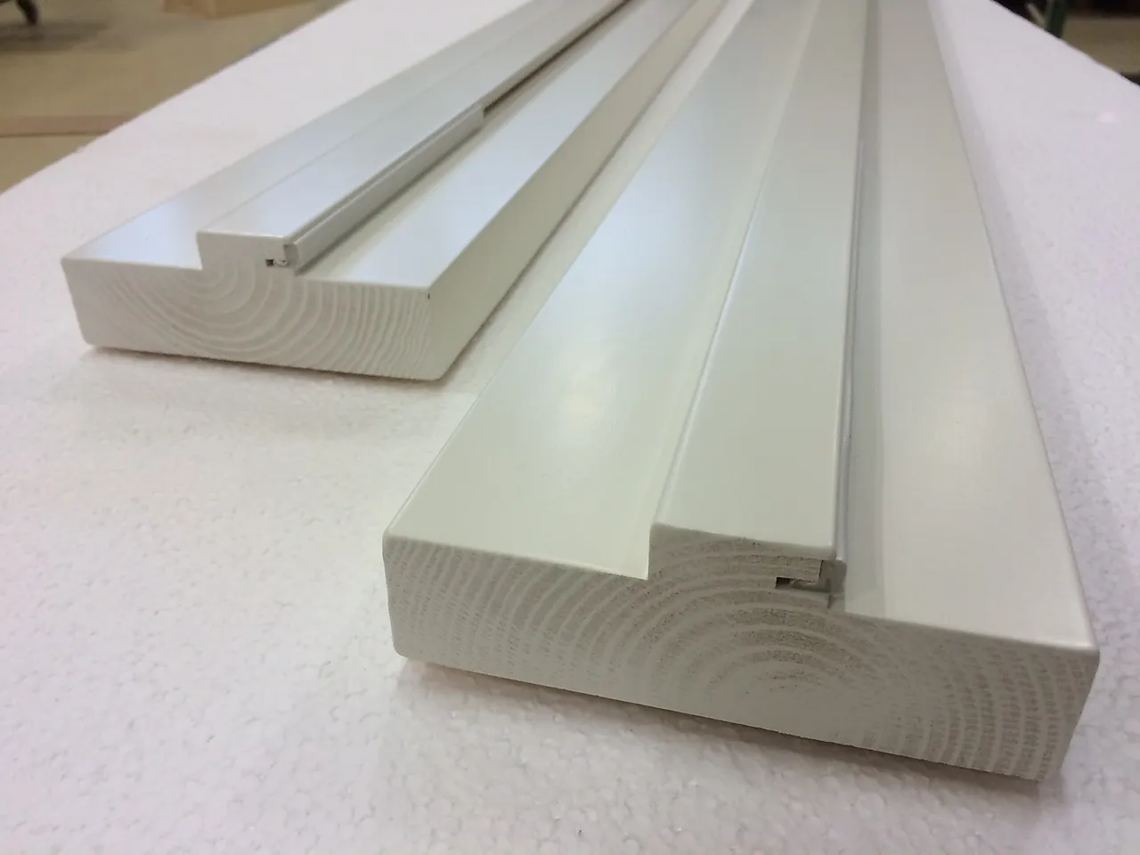 Karmlist sett 122 mm flat terskel uten not hvit bomull S0502-Y 80x210 cm