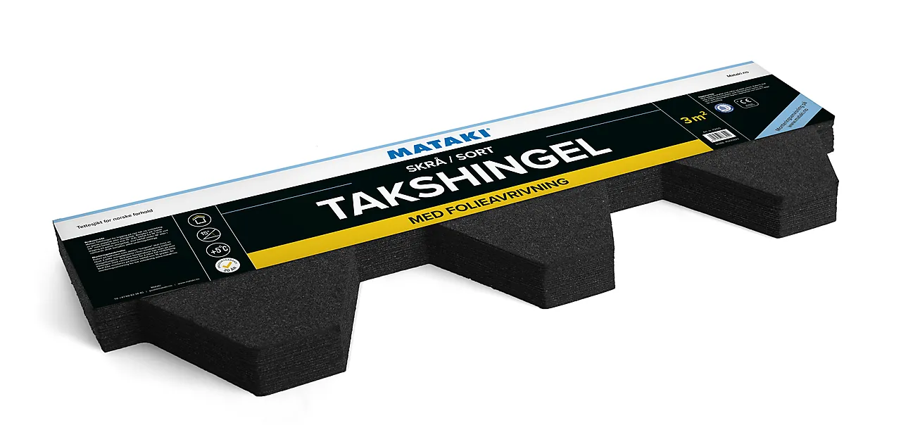 Takshingel fa skrå sort mataki 3 m2 pr pakke