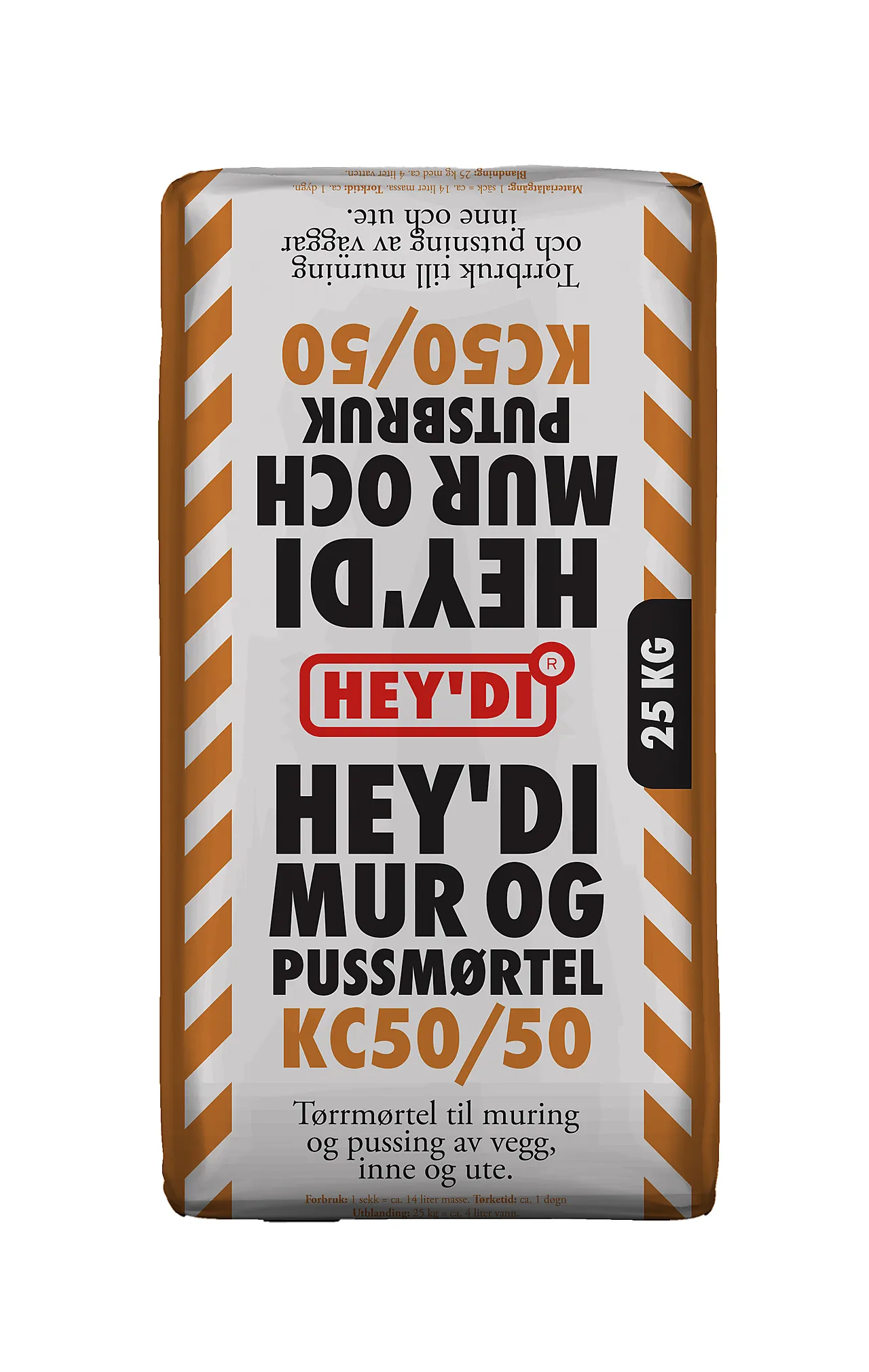 Heydi mur&puss kc50/50 25kg mørte tørrmørtel, plastsekk